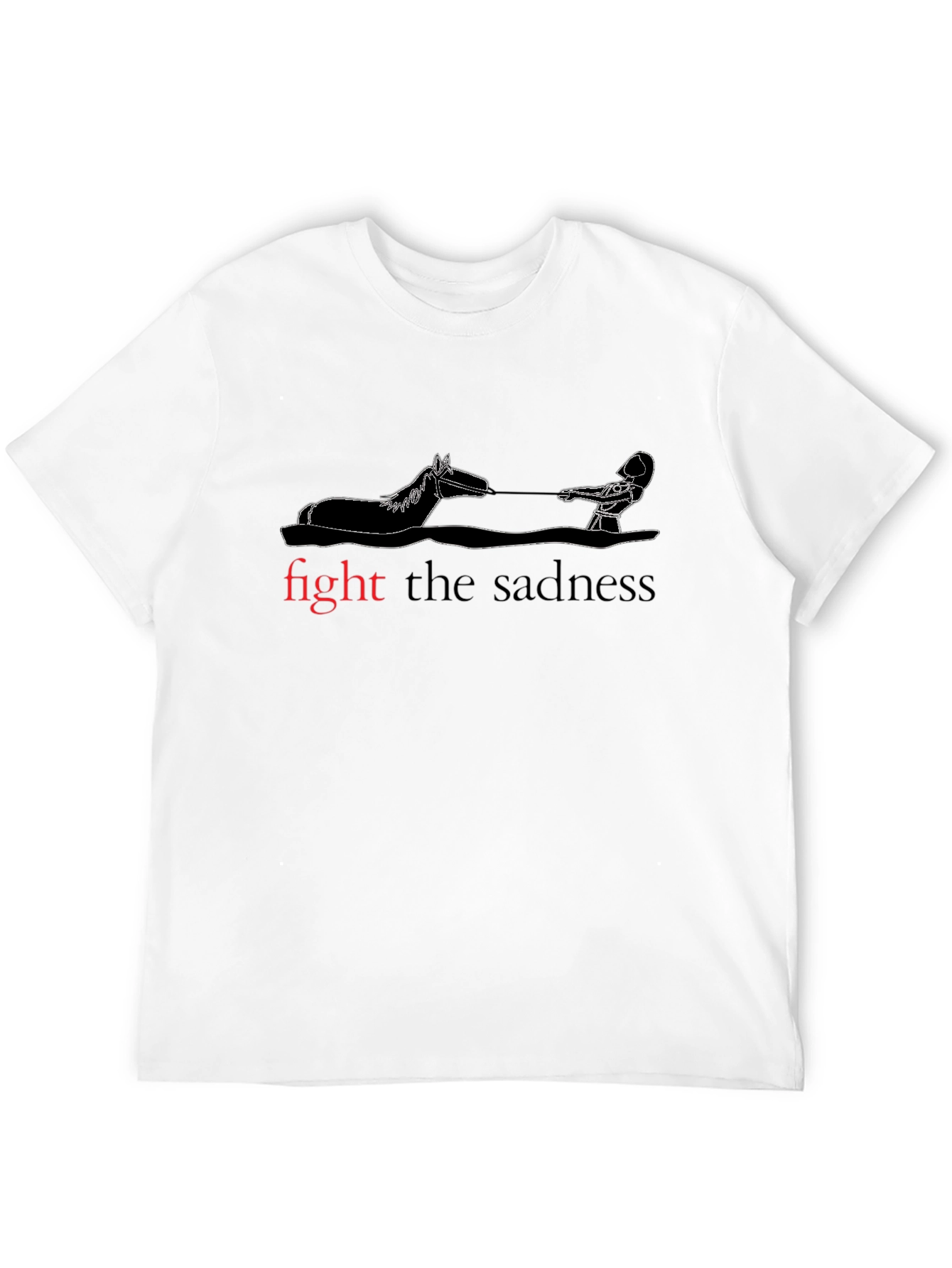 Fight The Sadness Black Graphic Tee