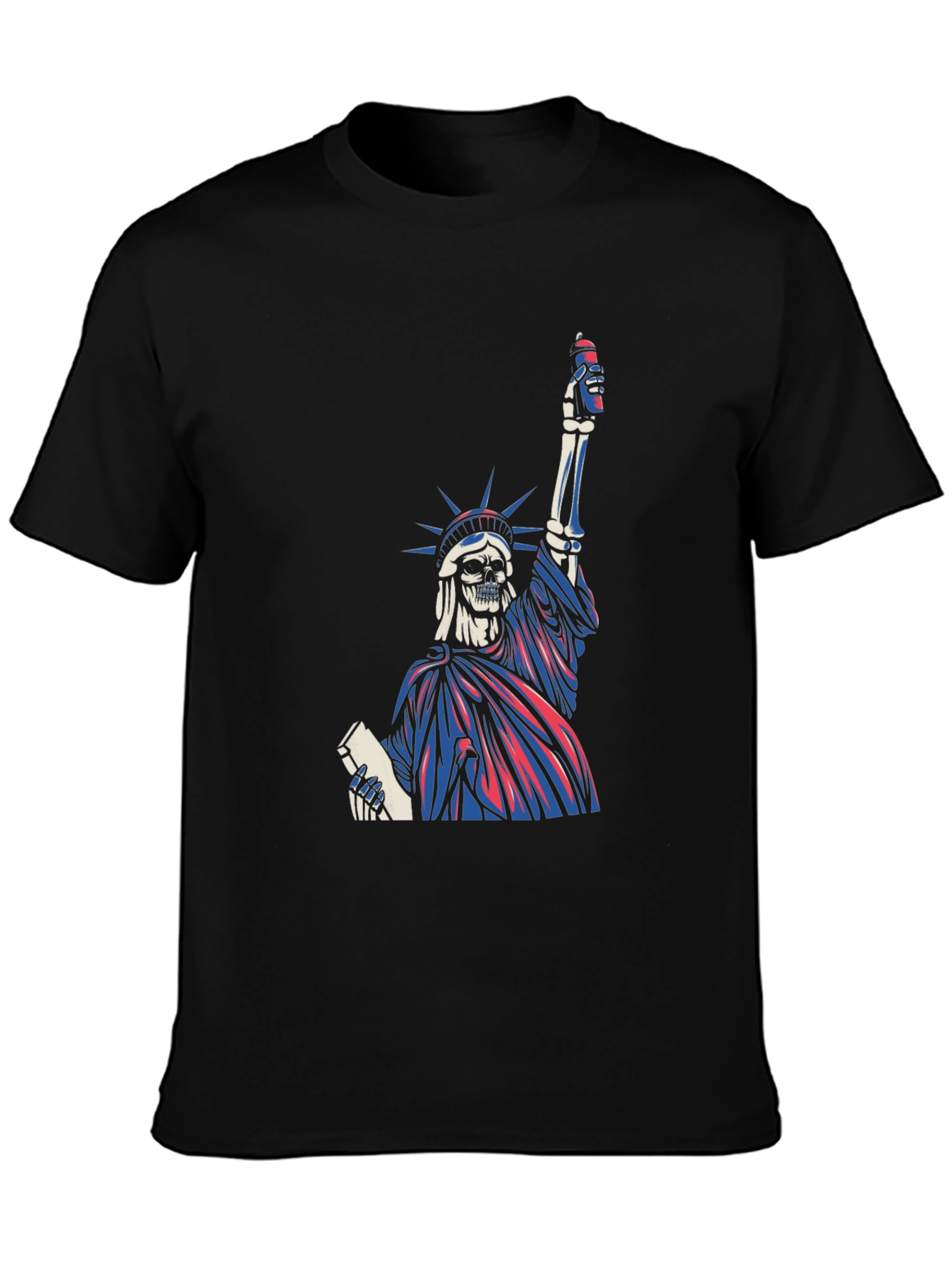 Statue of Liberty Skeleton Graphic T-Shirt