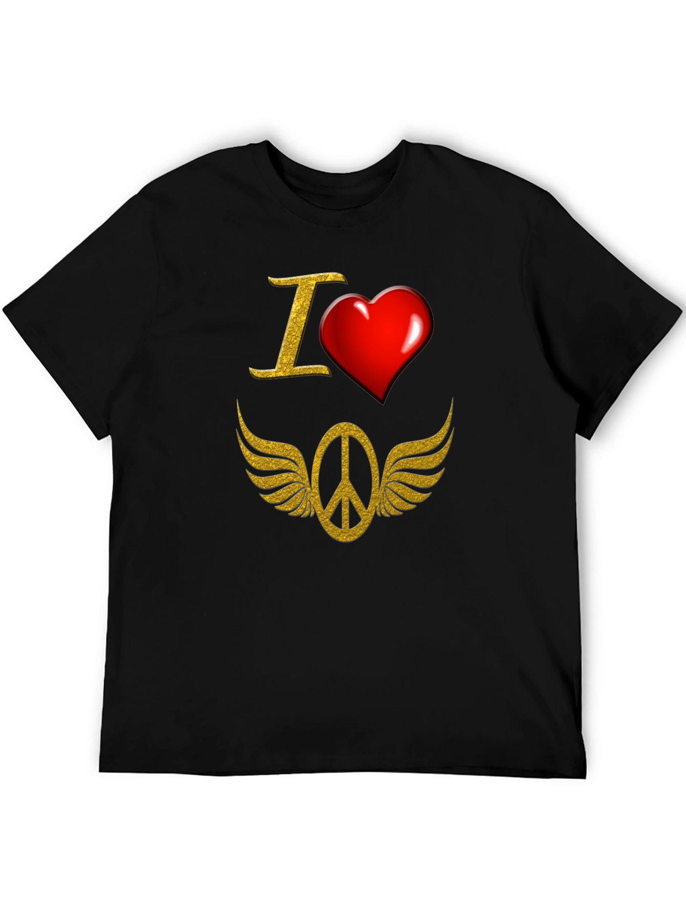I Love Peace Black T-Shirt