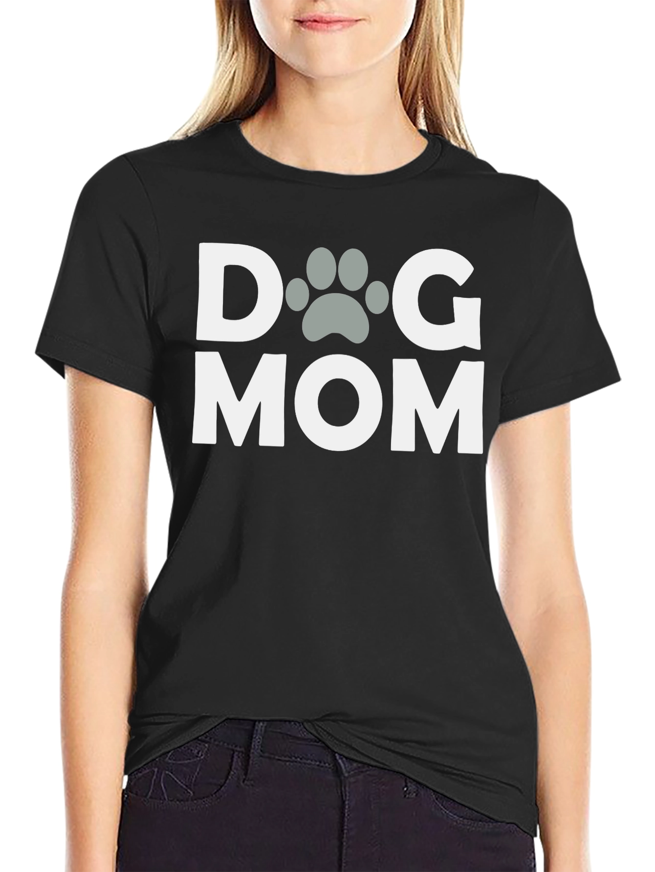 Dog Mom T-Shirt - Paw Print Graphic Tee