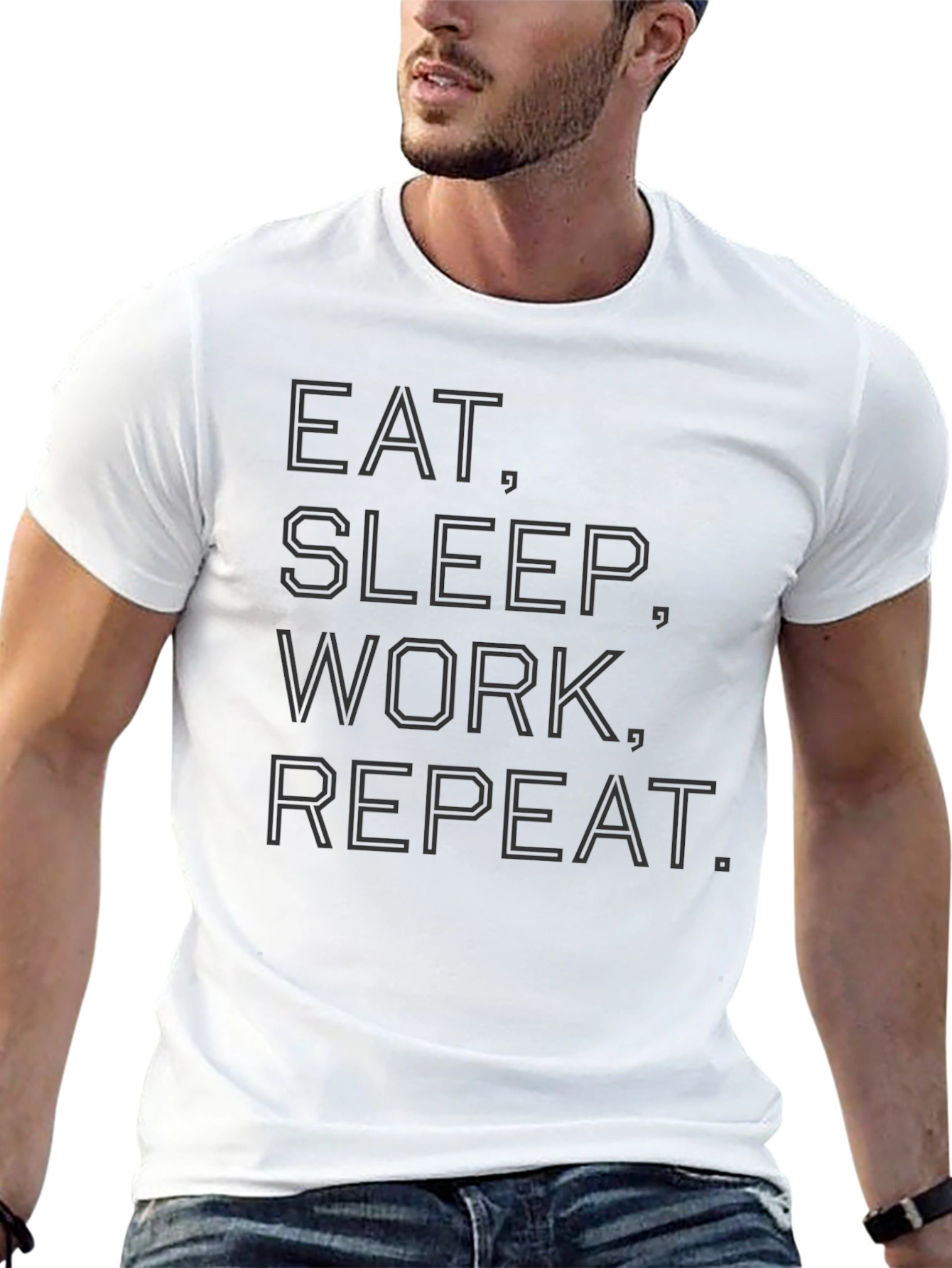 Eat Sleep Work Repeat Graphic Tee