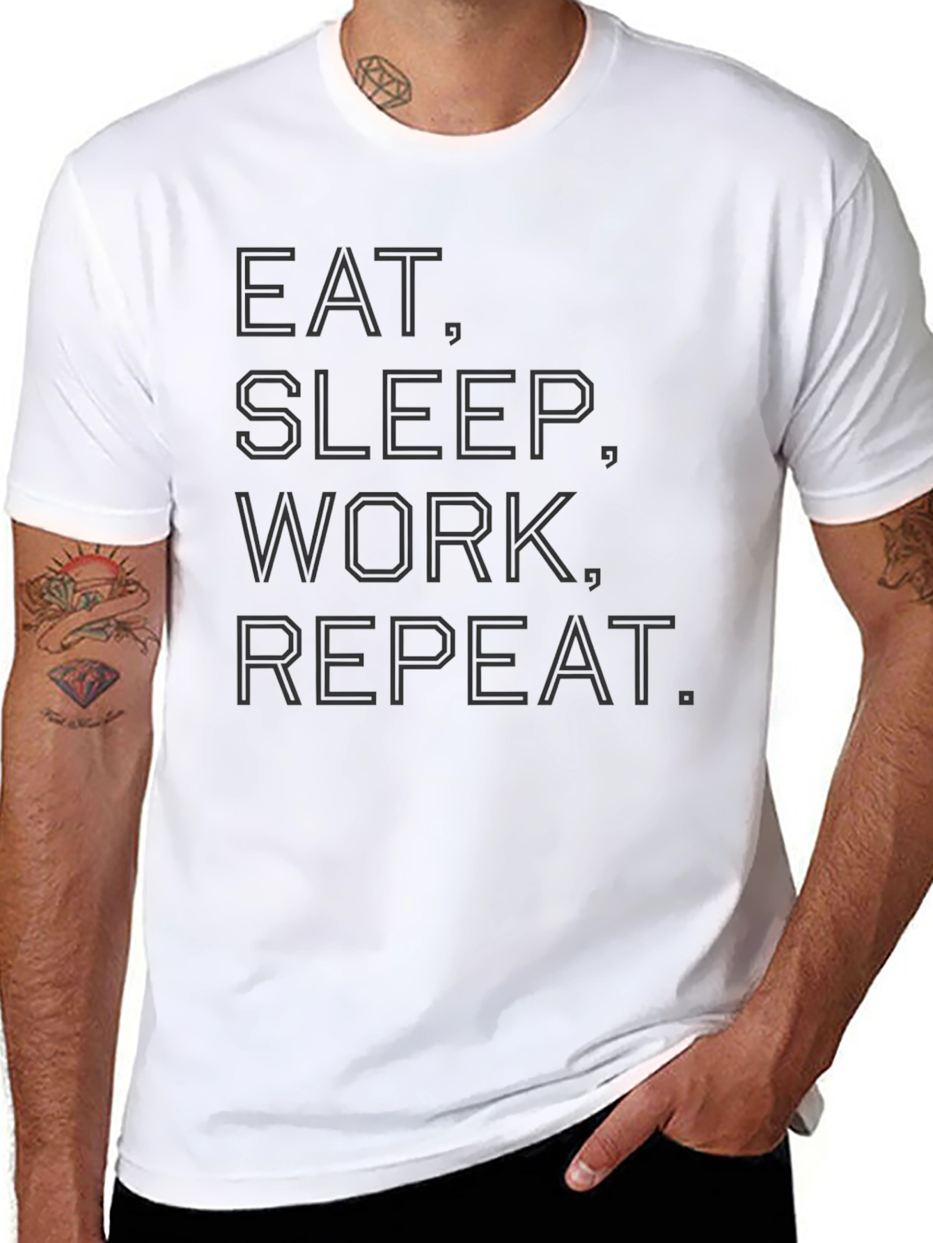 Eat Sleep Work Repeat Graphic Tee