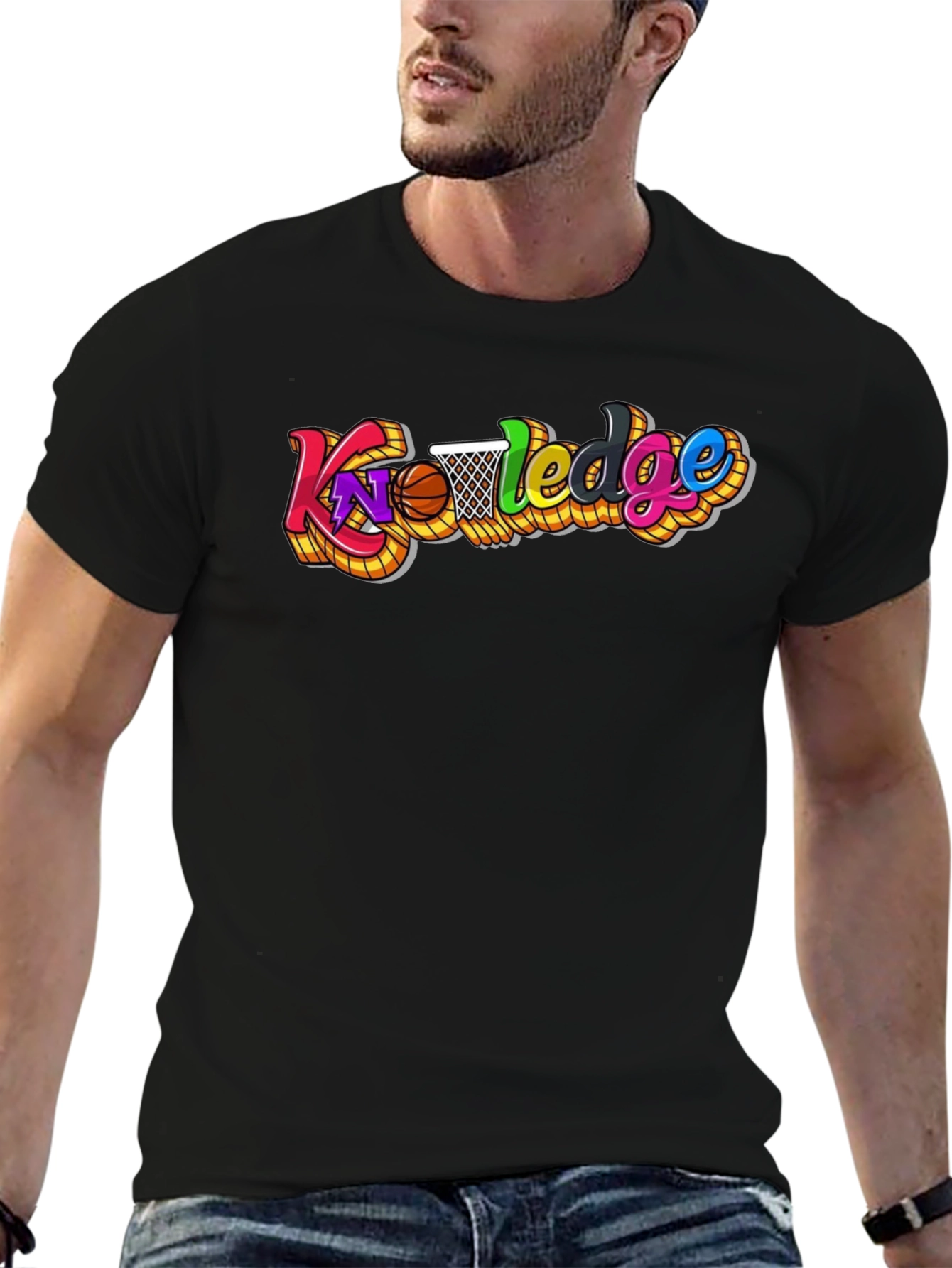 Knowledge Basketball Graphic Tee - Black