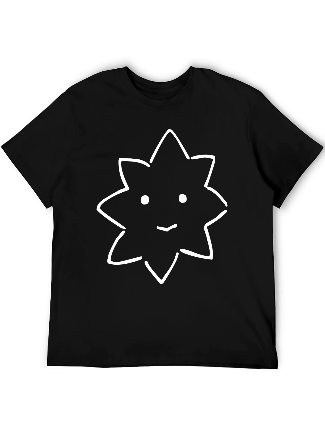 Cute Star Face Black T-Shirt
