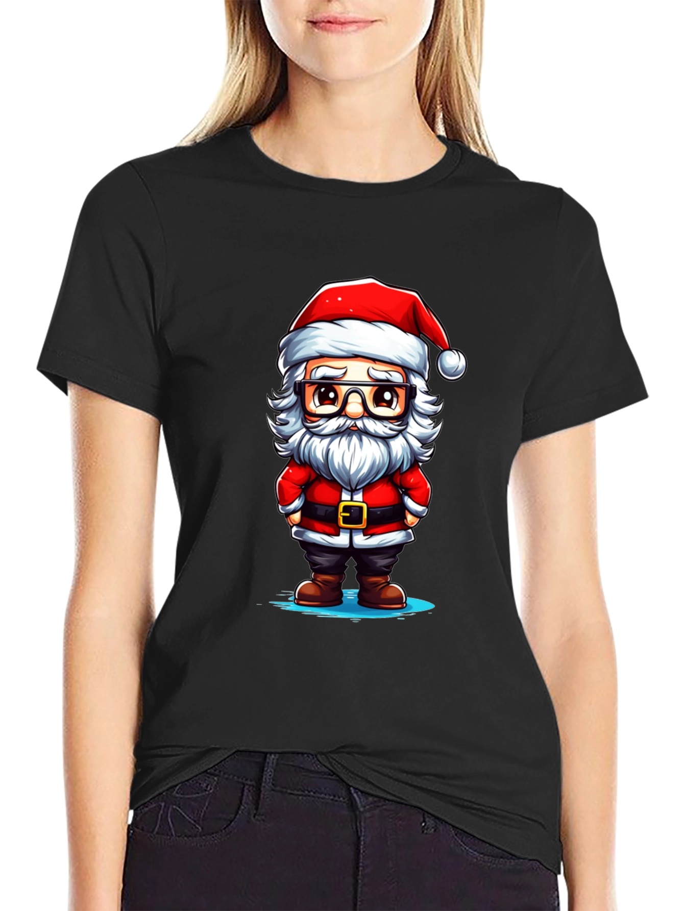 Cartoon Santa Graphic Tee - Holiday Cheer!