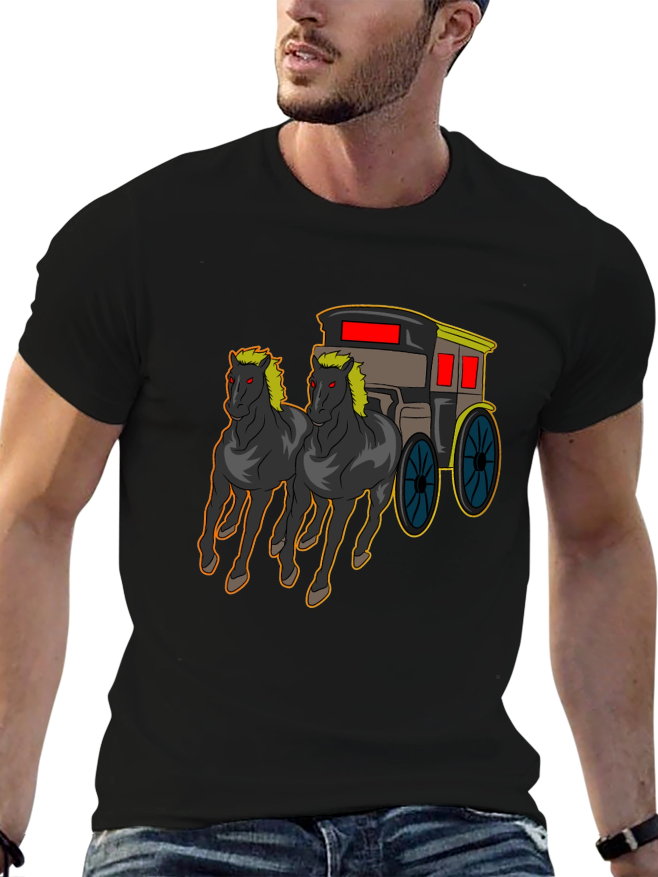 Horse Drawn Carriage Graphic T-Shirt