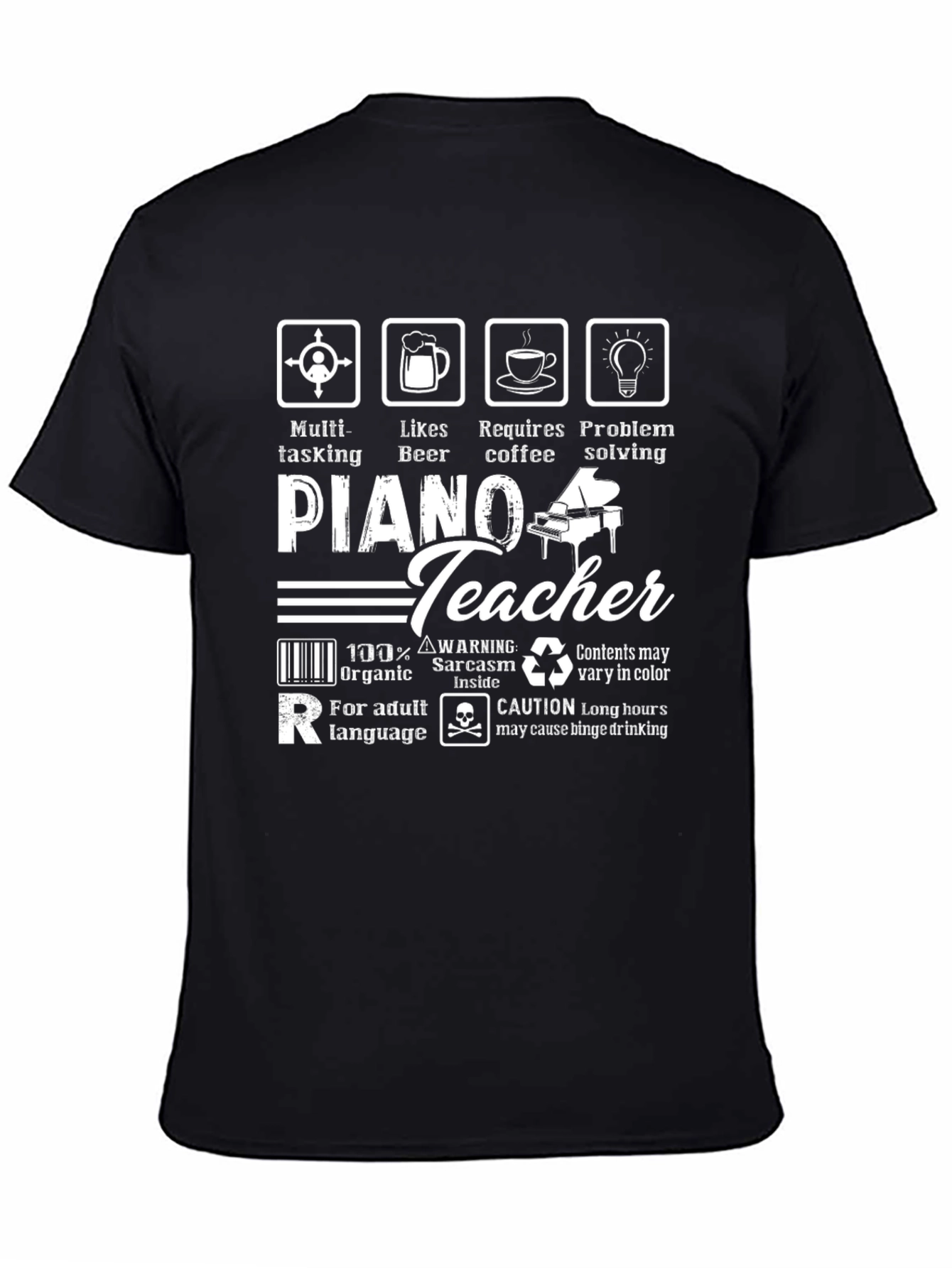 Piano Teacher Humor Graphic Tee