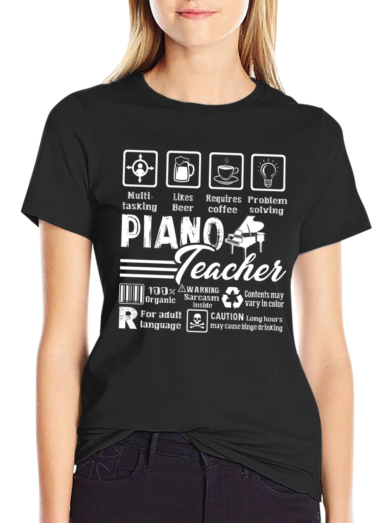 Piano Teacher Humor Graphic Tee