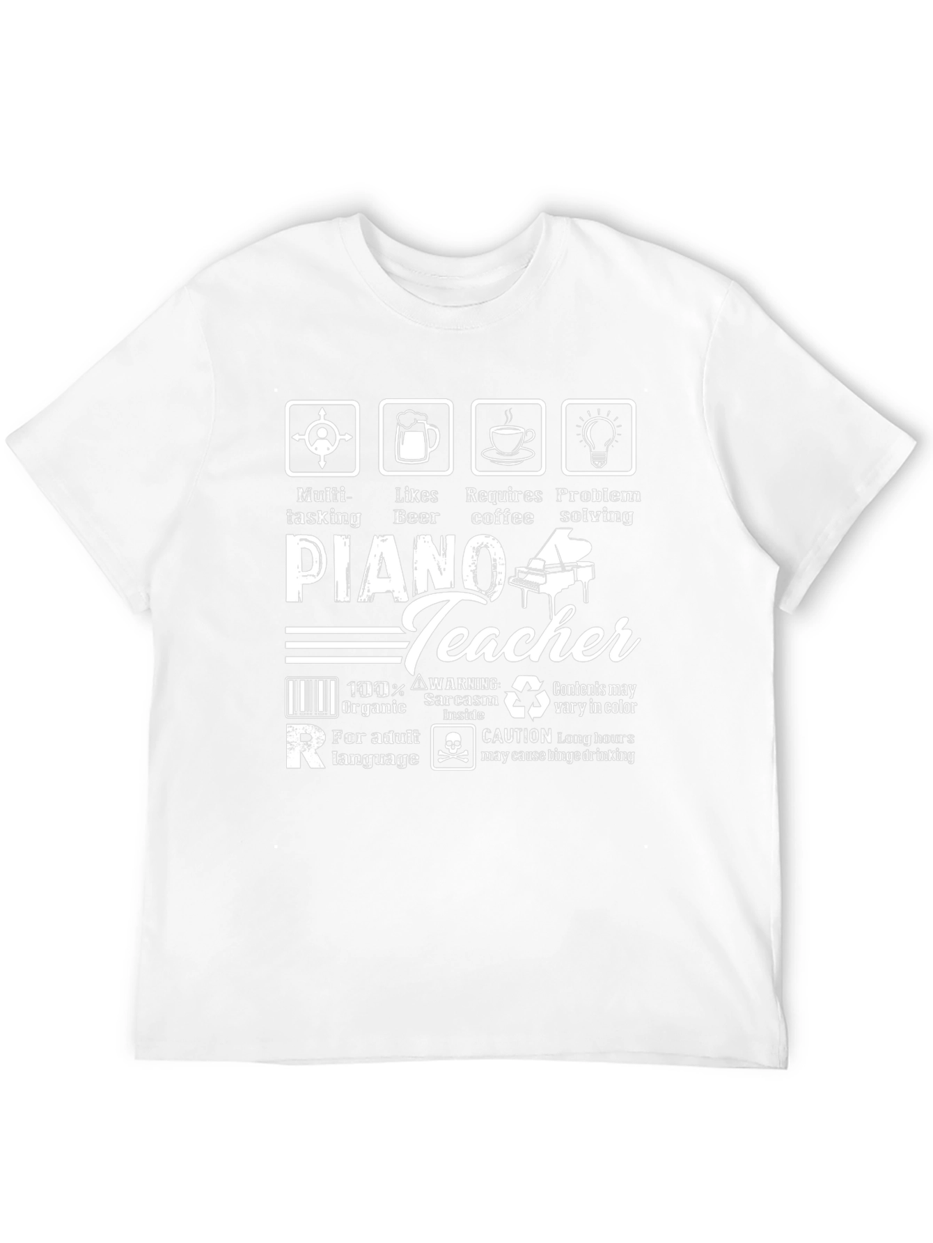 Piano Teacher Humor Graphic Tee