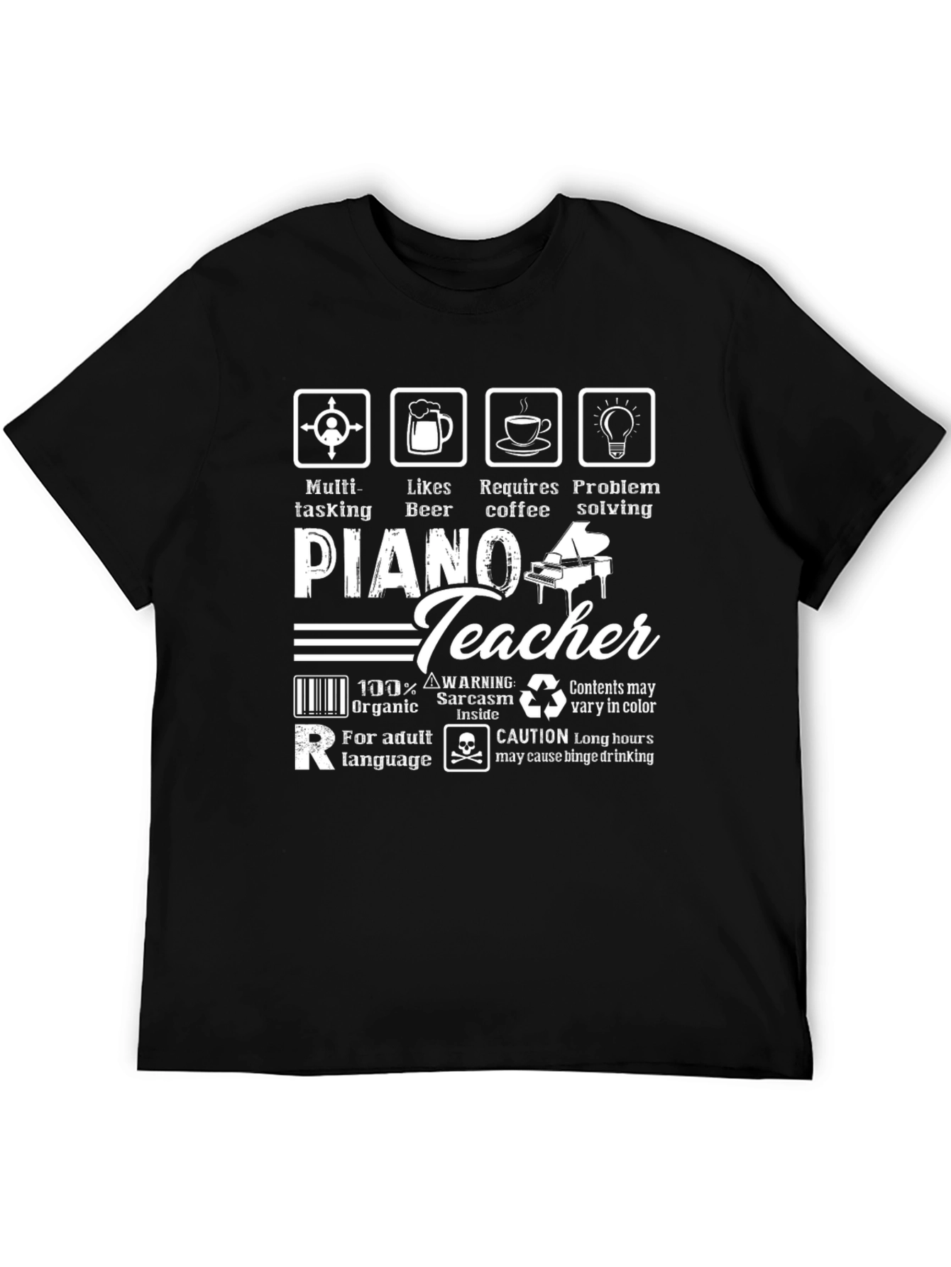 Piano Teacher Humor Graphic Tee