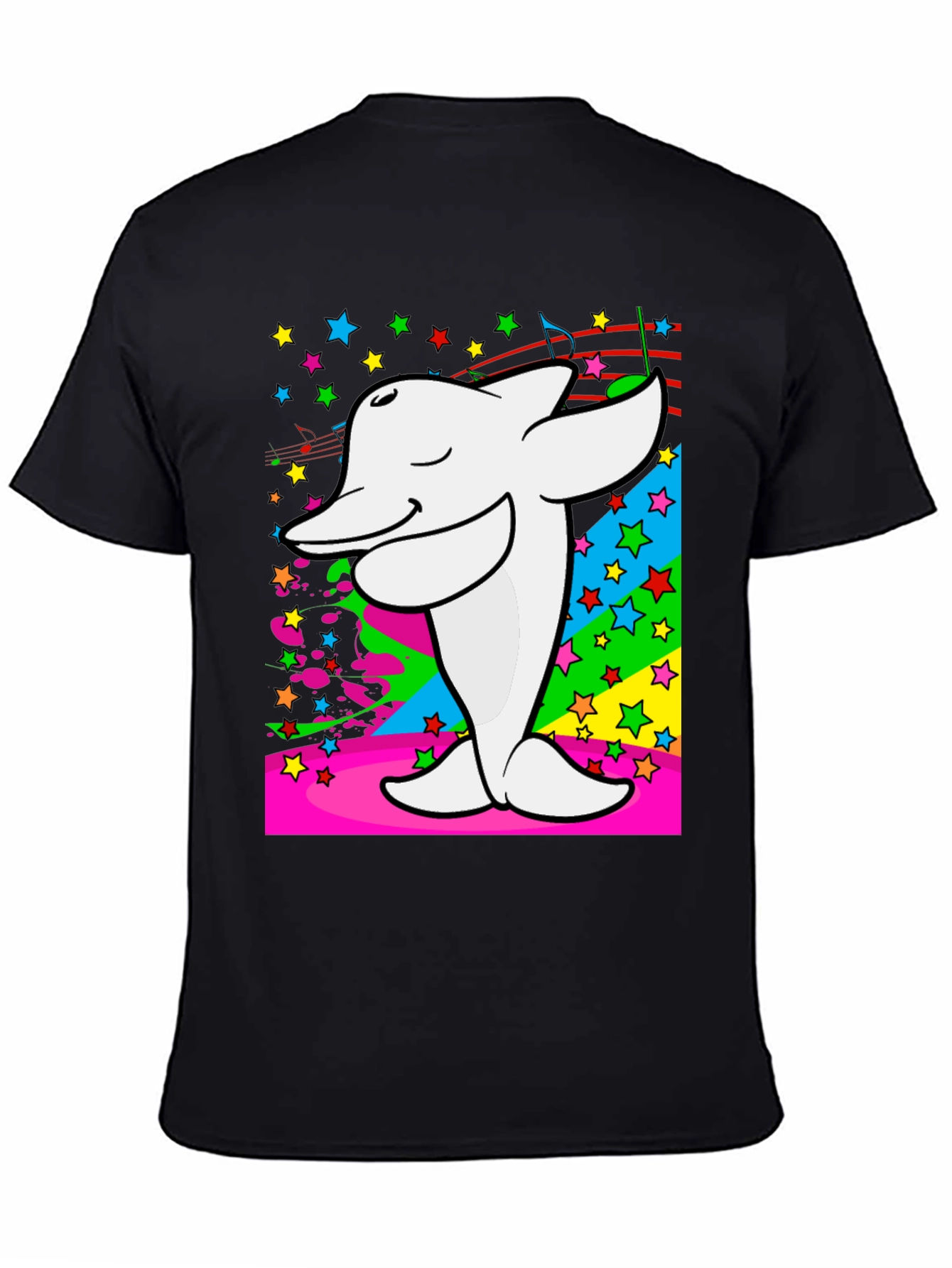 Dabbing Dolphin Graphic Tee - Funky Music Lover Shirt