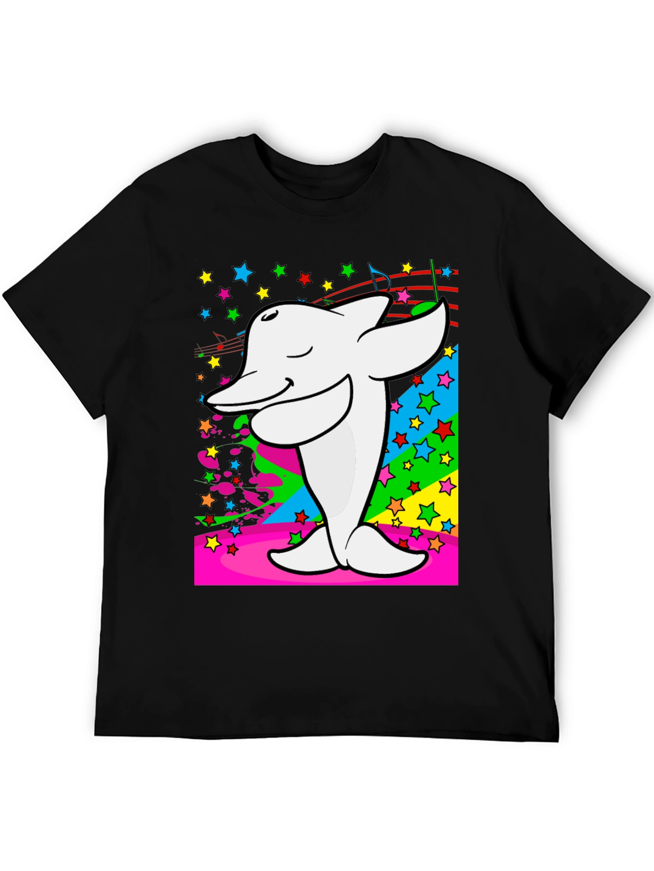 Dabbing Dolphin Graphic Tee - Funky Music Lover Shirt