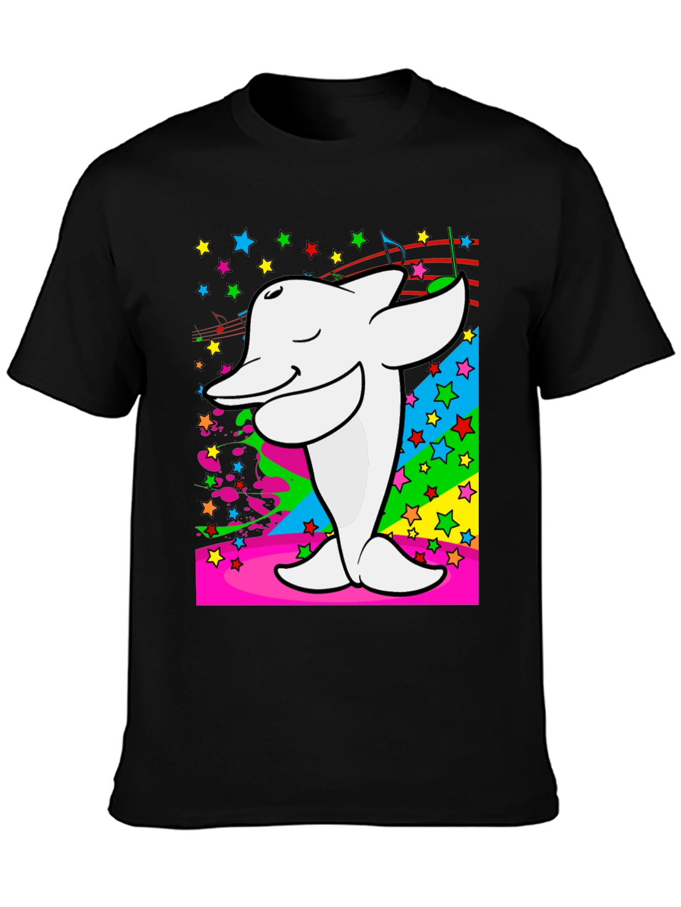 Dabbing Dolphin Graphic Tee - Funky Music Lover Shirt