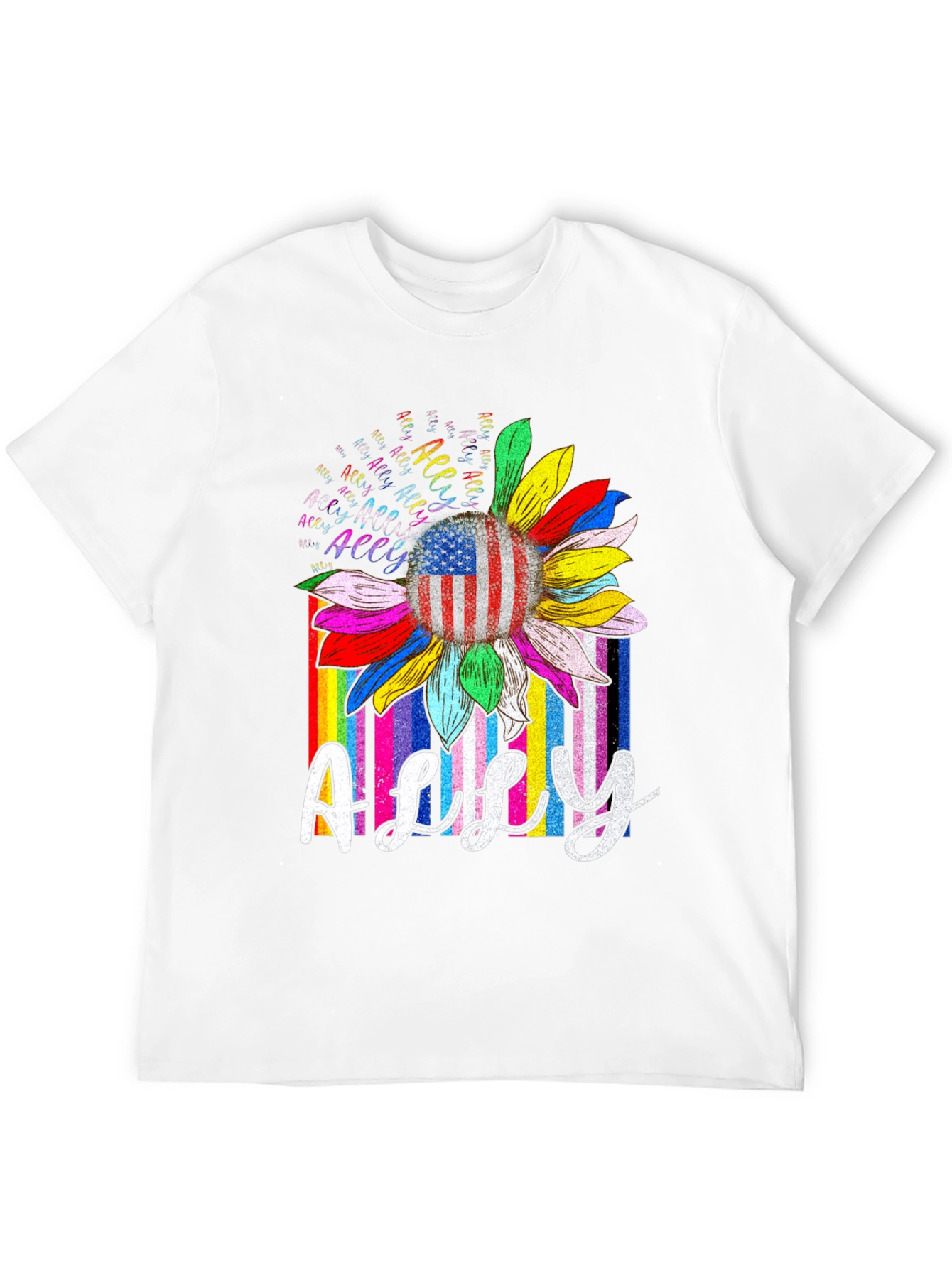Ally Pride Rainbow Sunflower Tee