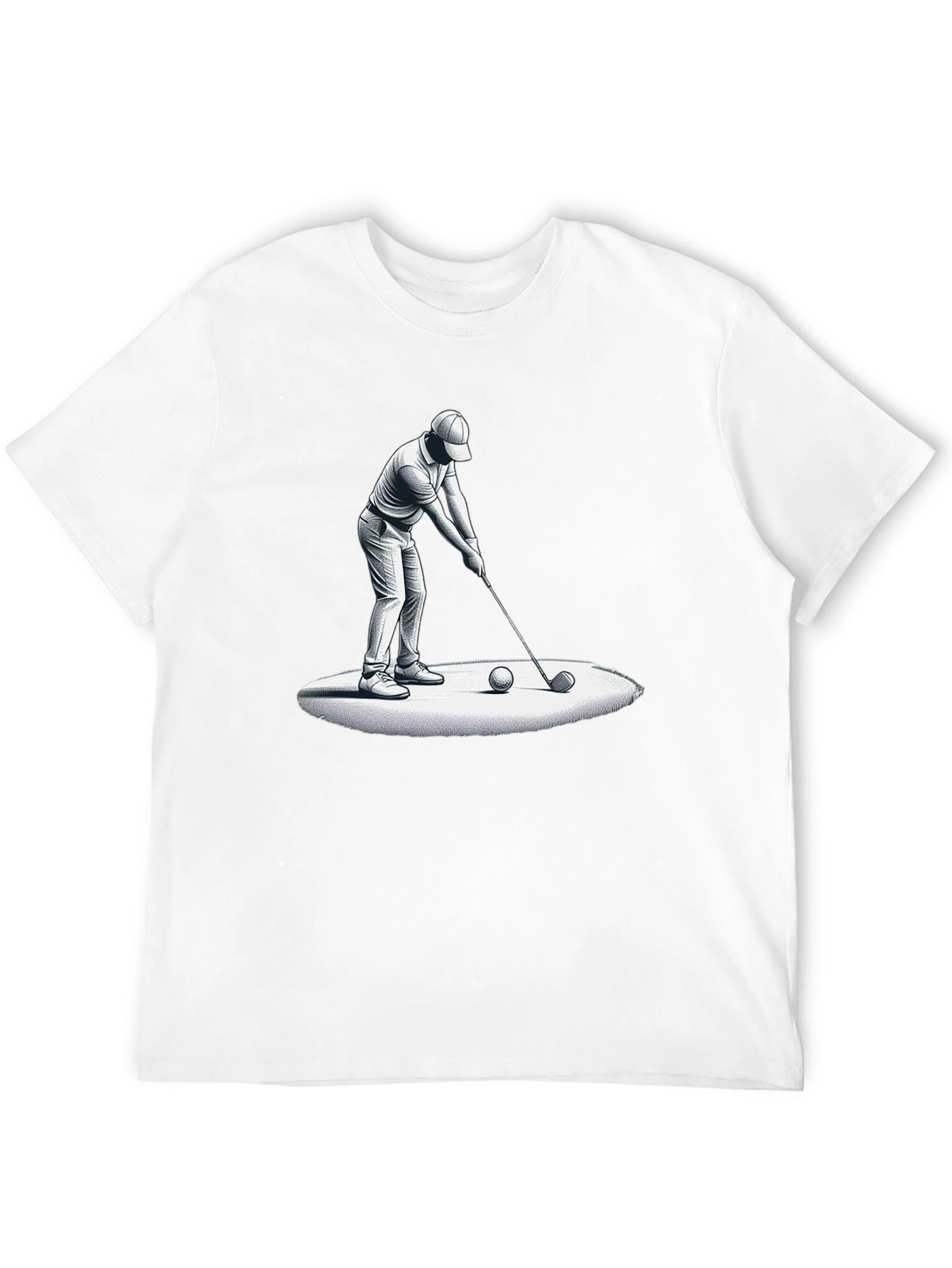 Golfer Graphic Tee - Stylish Black Cotton Blend