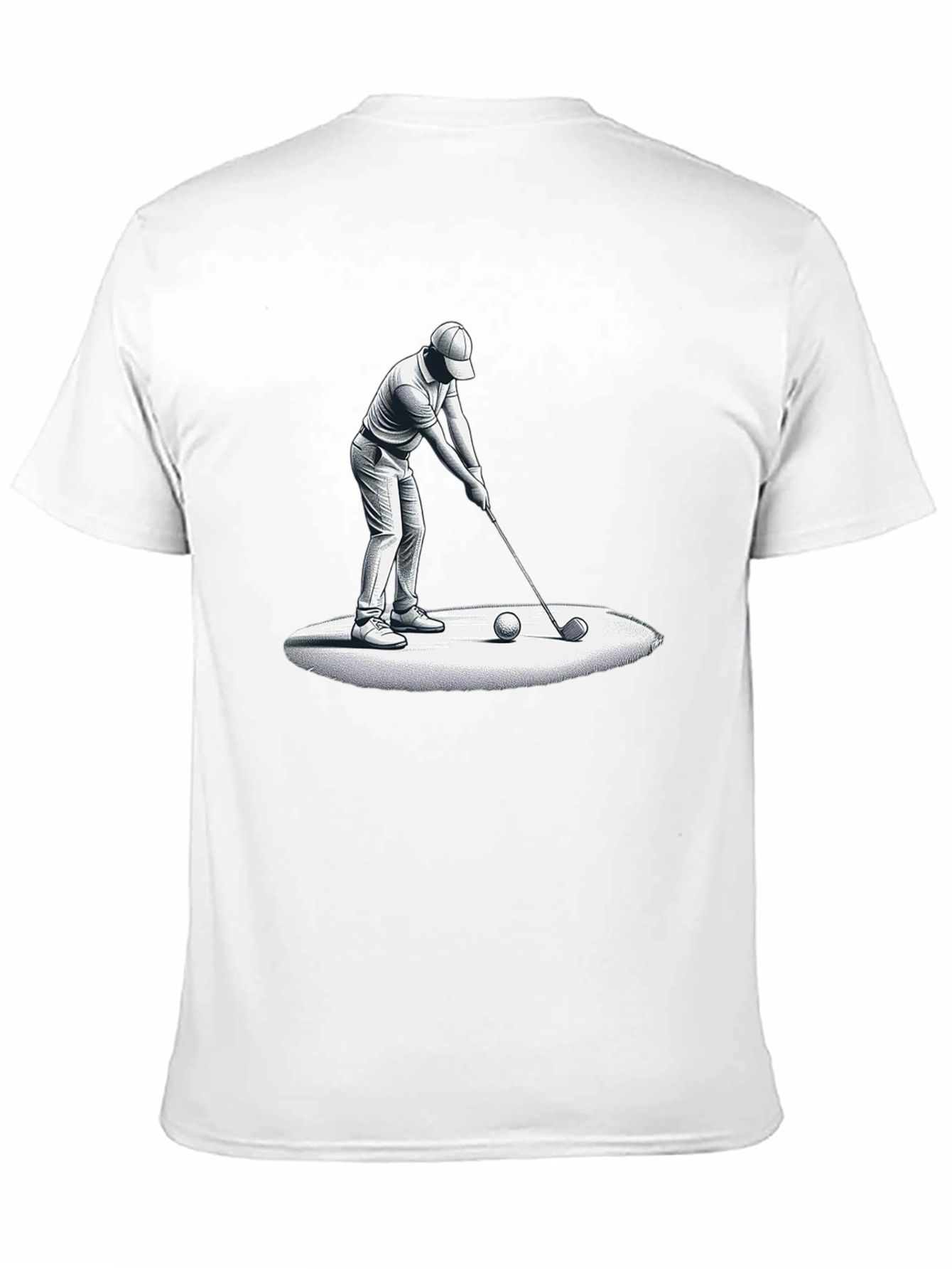 Golfer Graphic Tee - Stylish Black Cotton Blend