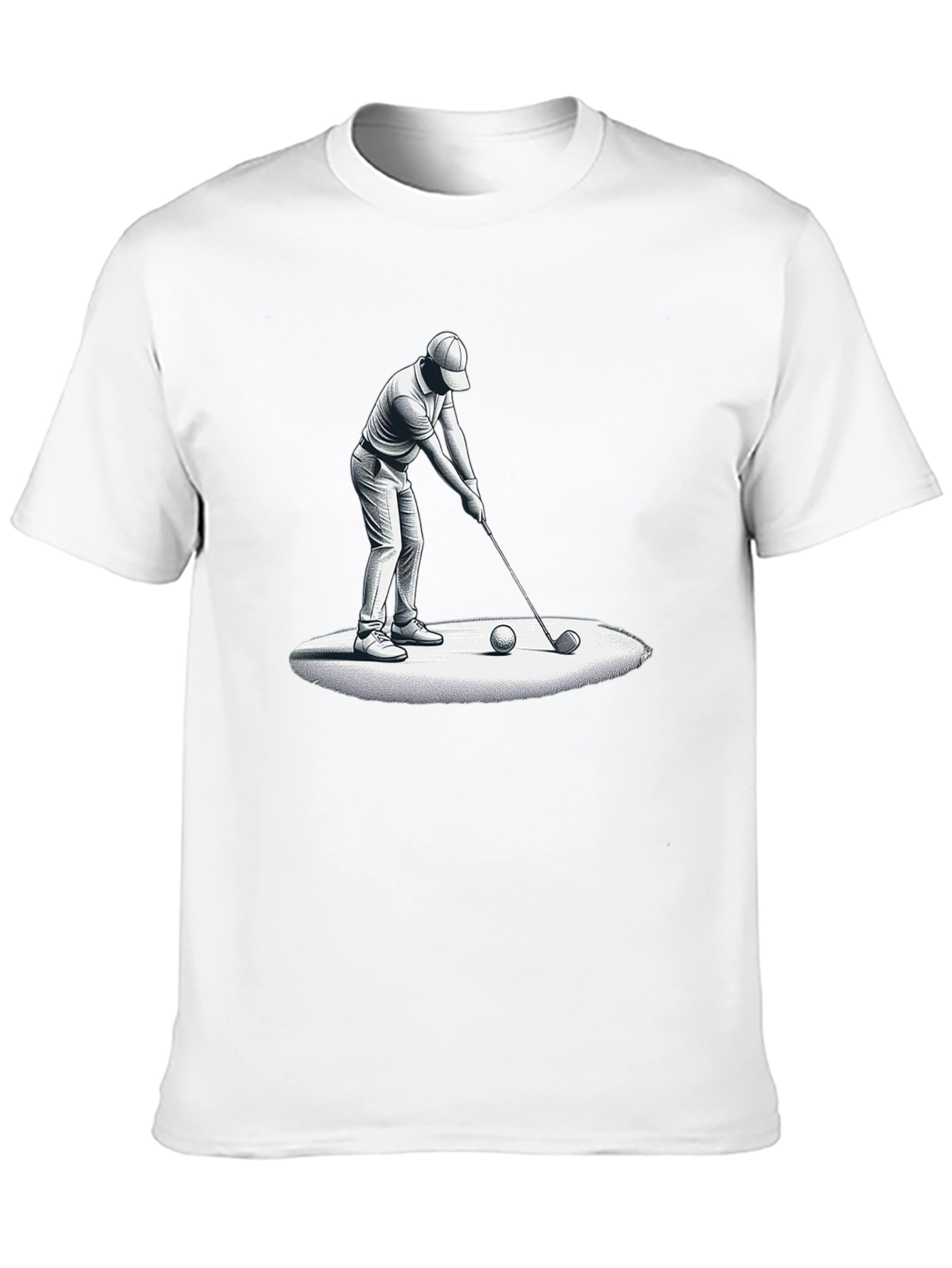 Golfer Graphic Tee - Stylish Black Cotton Blend
