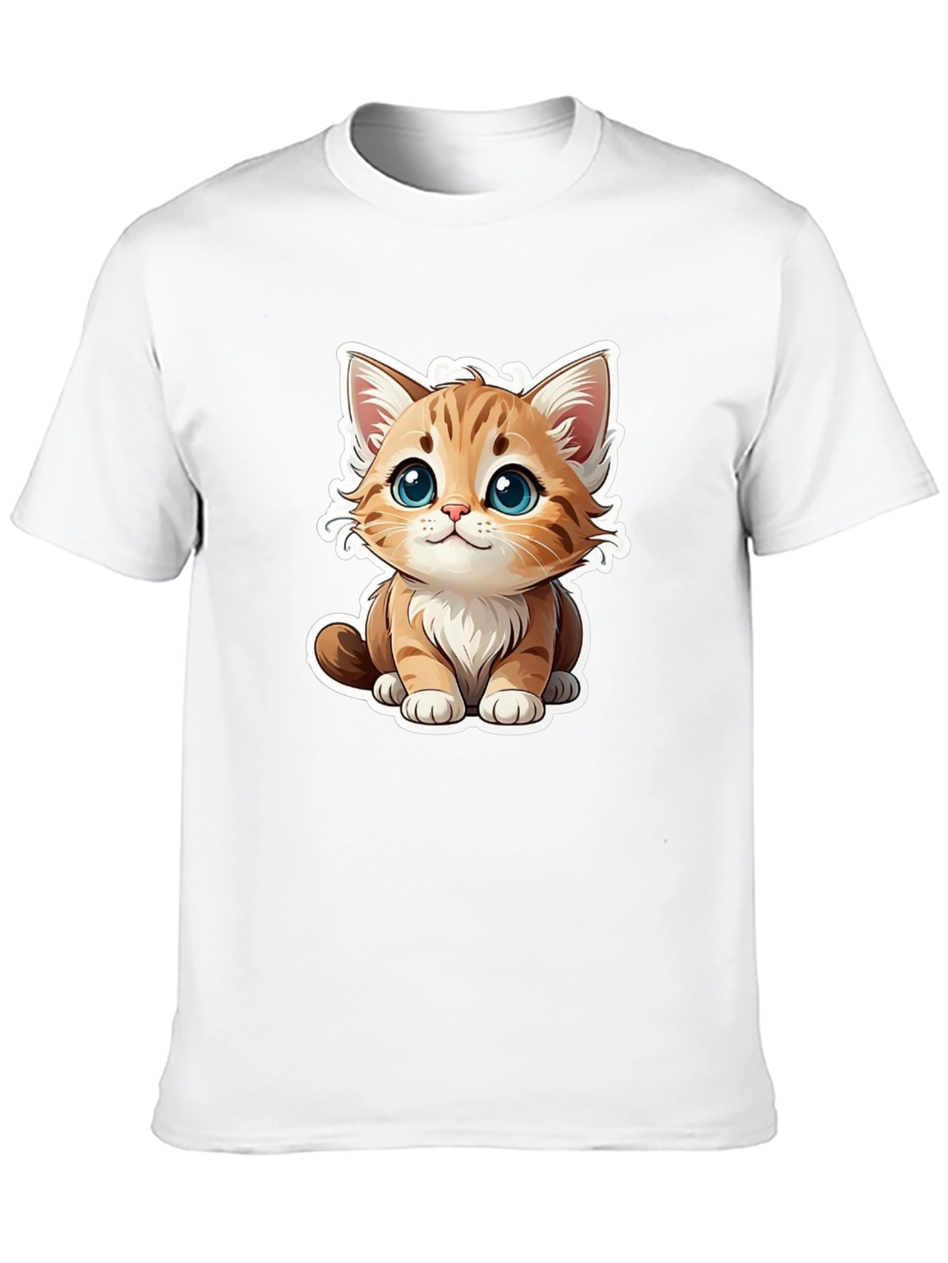 Cute Cartoon Cat Graphic Tee - Black T-Shirt