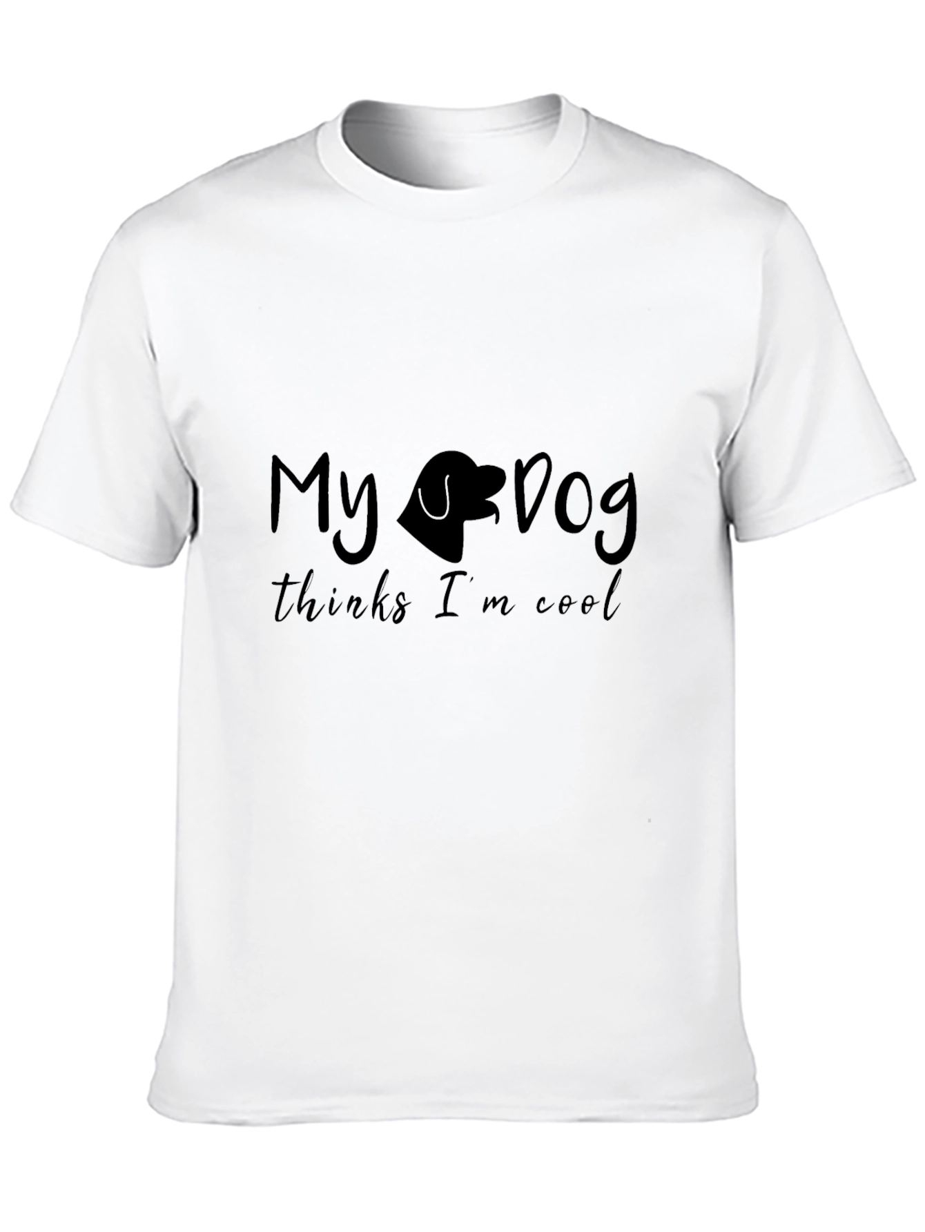My Dog Thinks Im Cool Black Graphic Tee