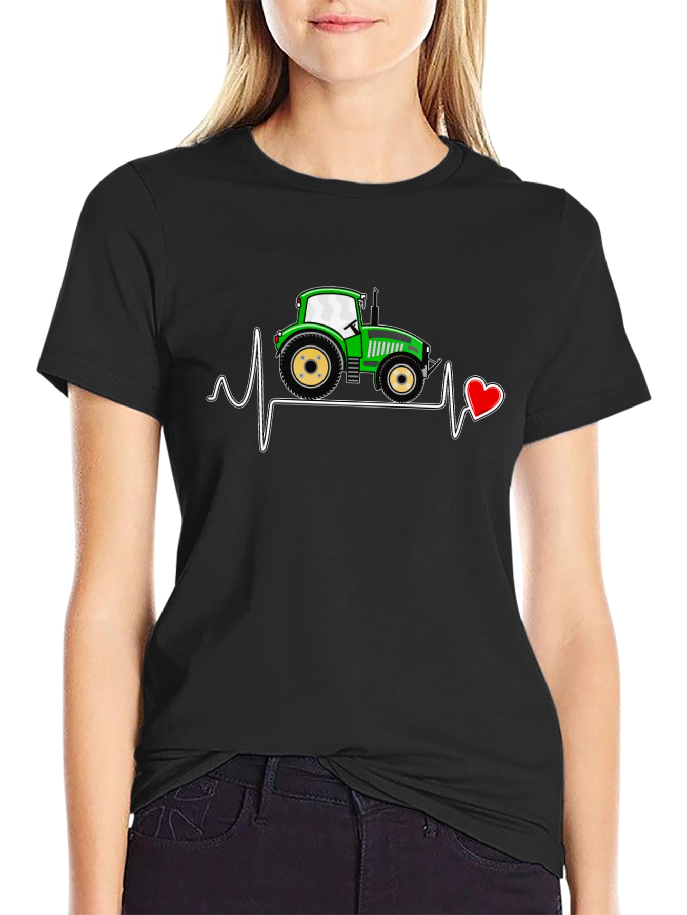 Tractor Heartbeat T-Shirt - Farming Love