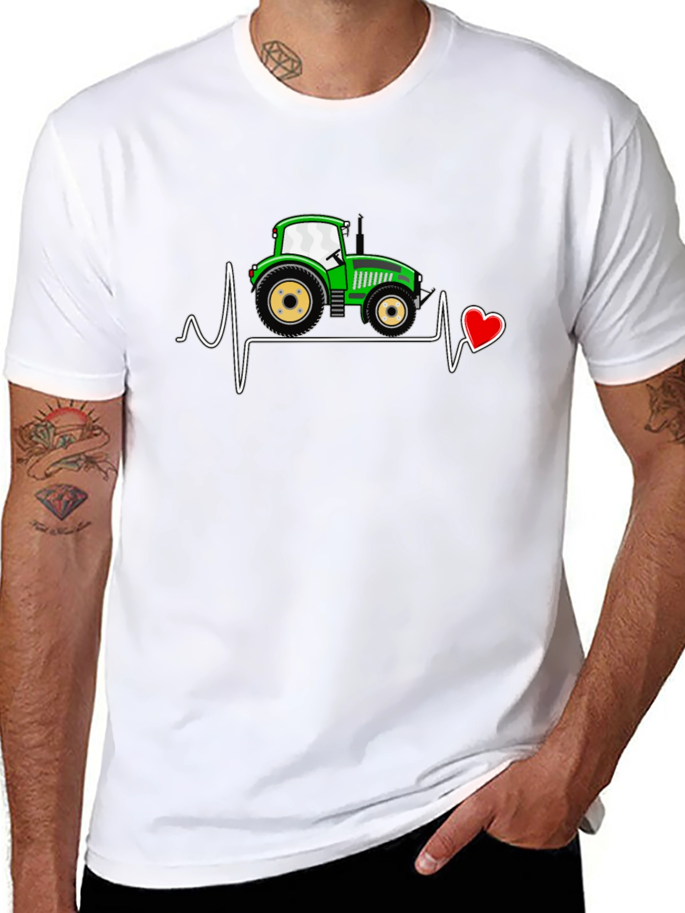 Tractor Heartbeat T-Shirt - Farming Love