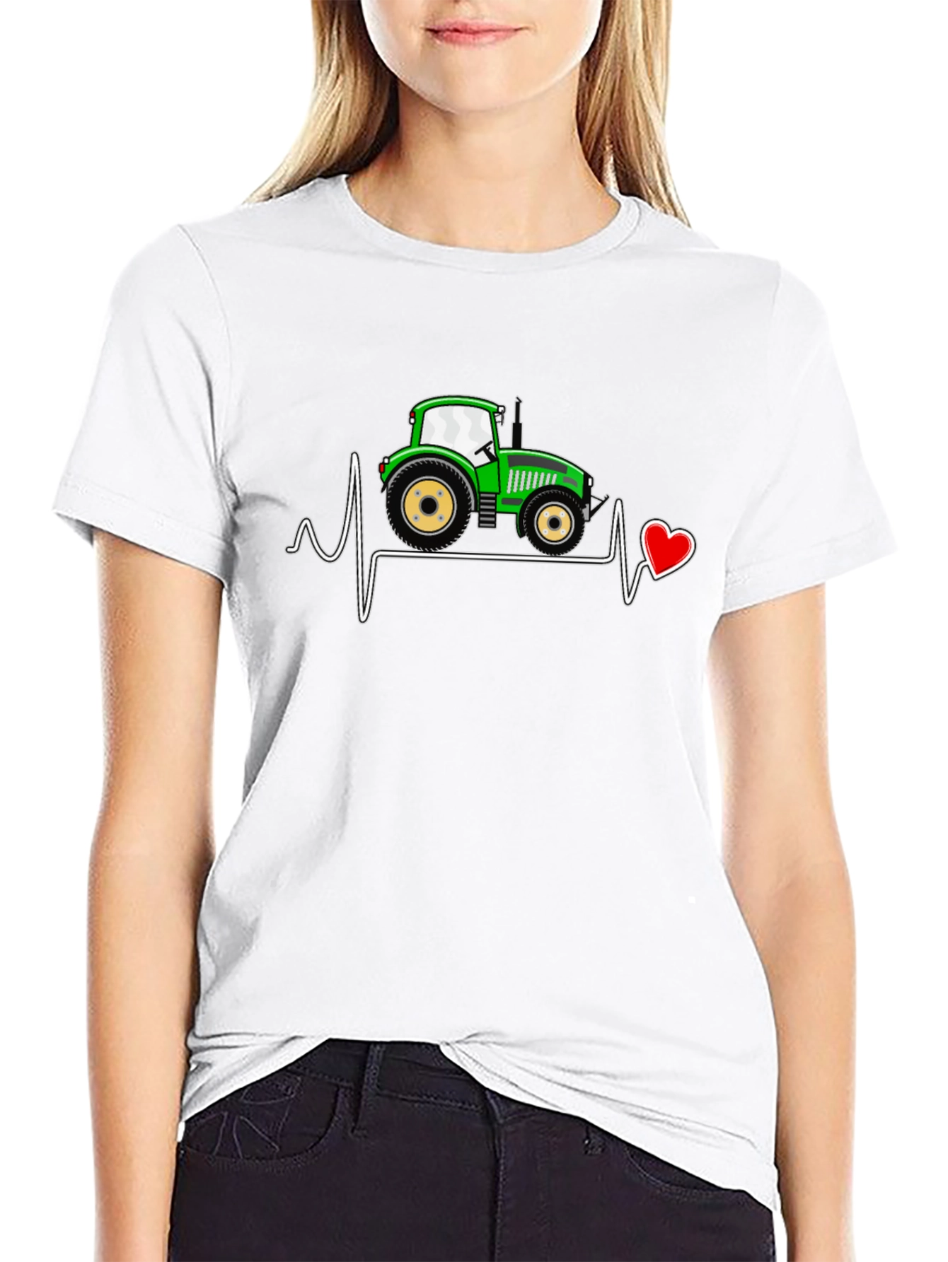 Tractor Heartbeat T-Shirt - Farming Love