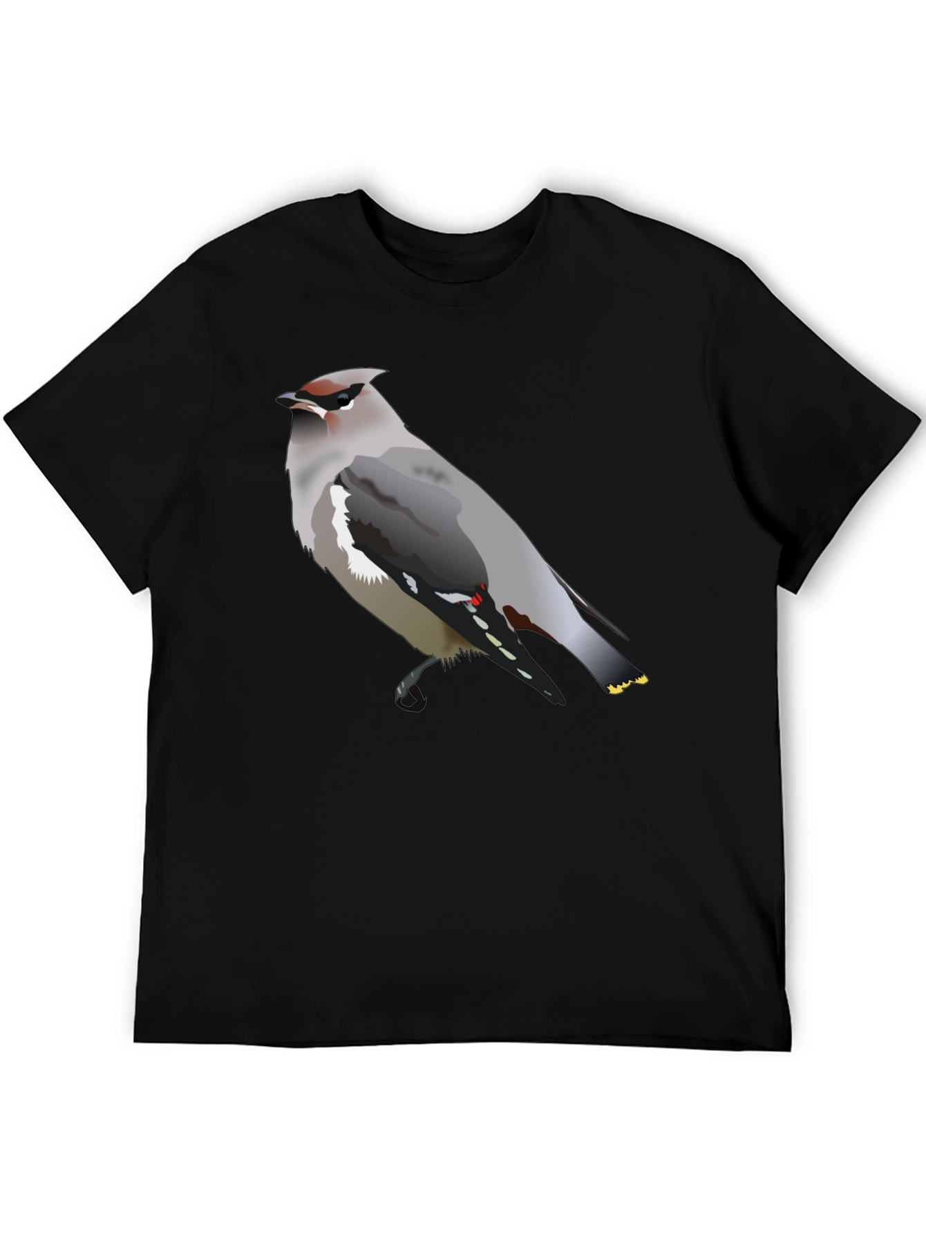 Waxwing Bird Graphic Tee - Unisex Black T-Shirt
