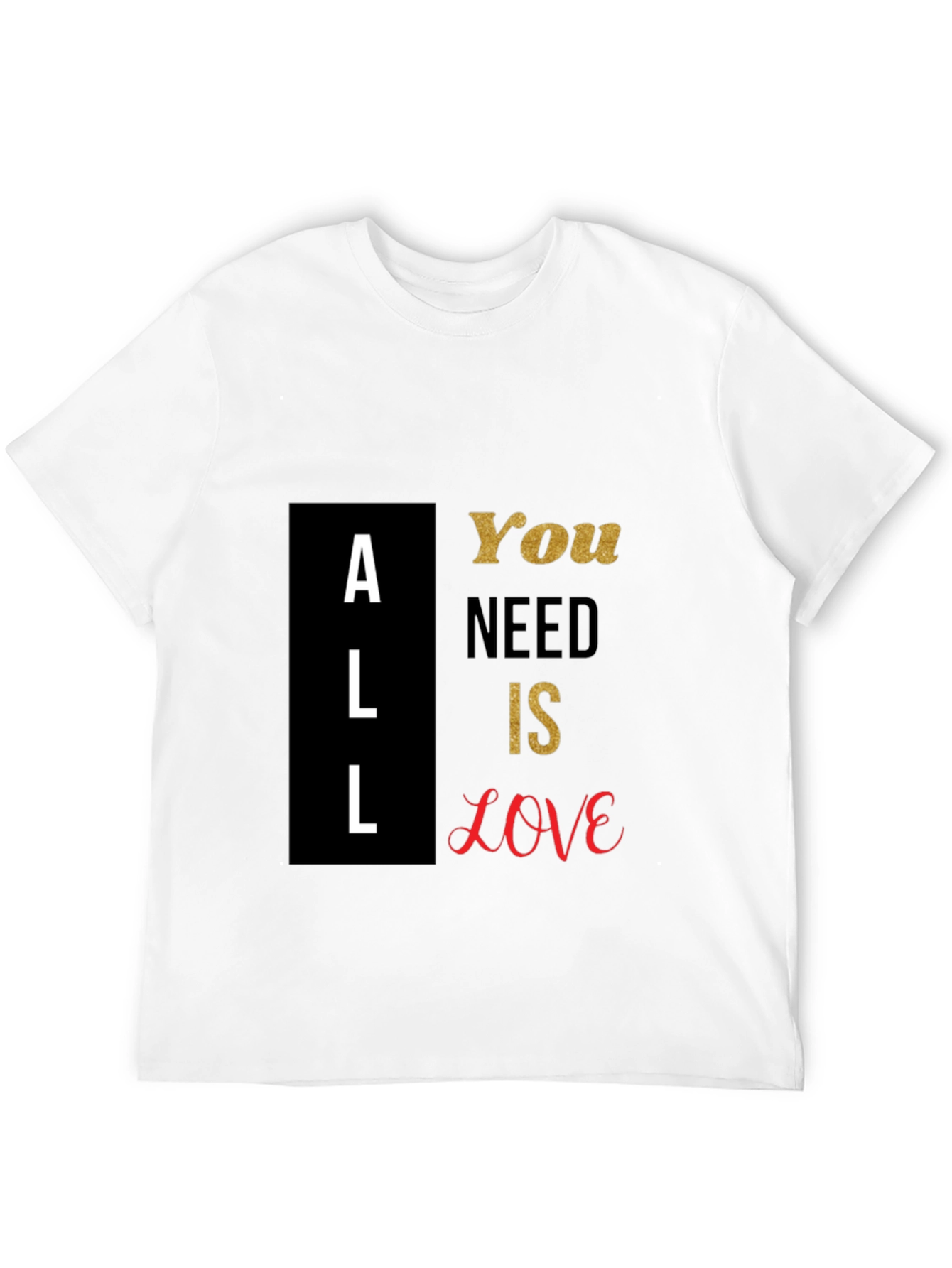 All You Need Is Love Black Graphic Tee