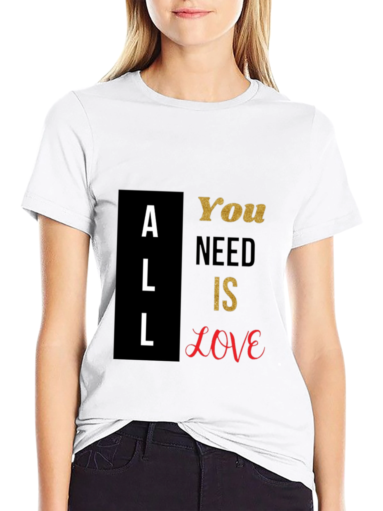 All You Need Is Love Black Graphic Tee