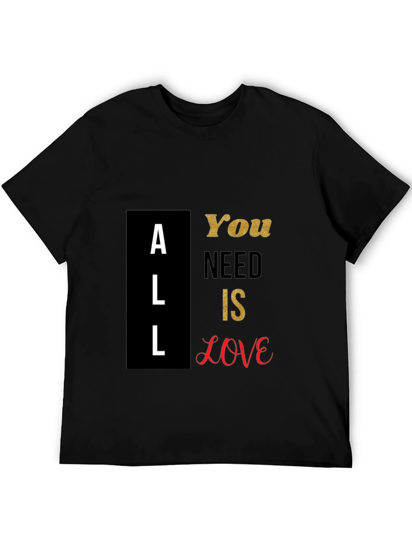 All You Need Is Love Black Graphic Tee