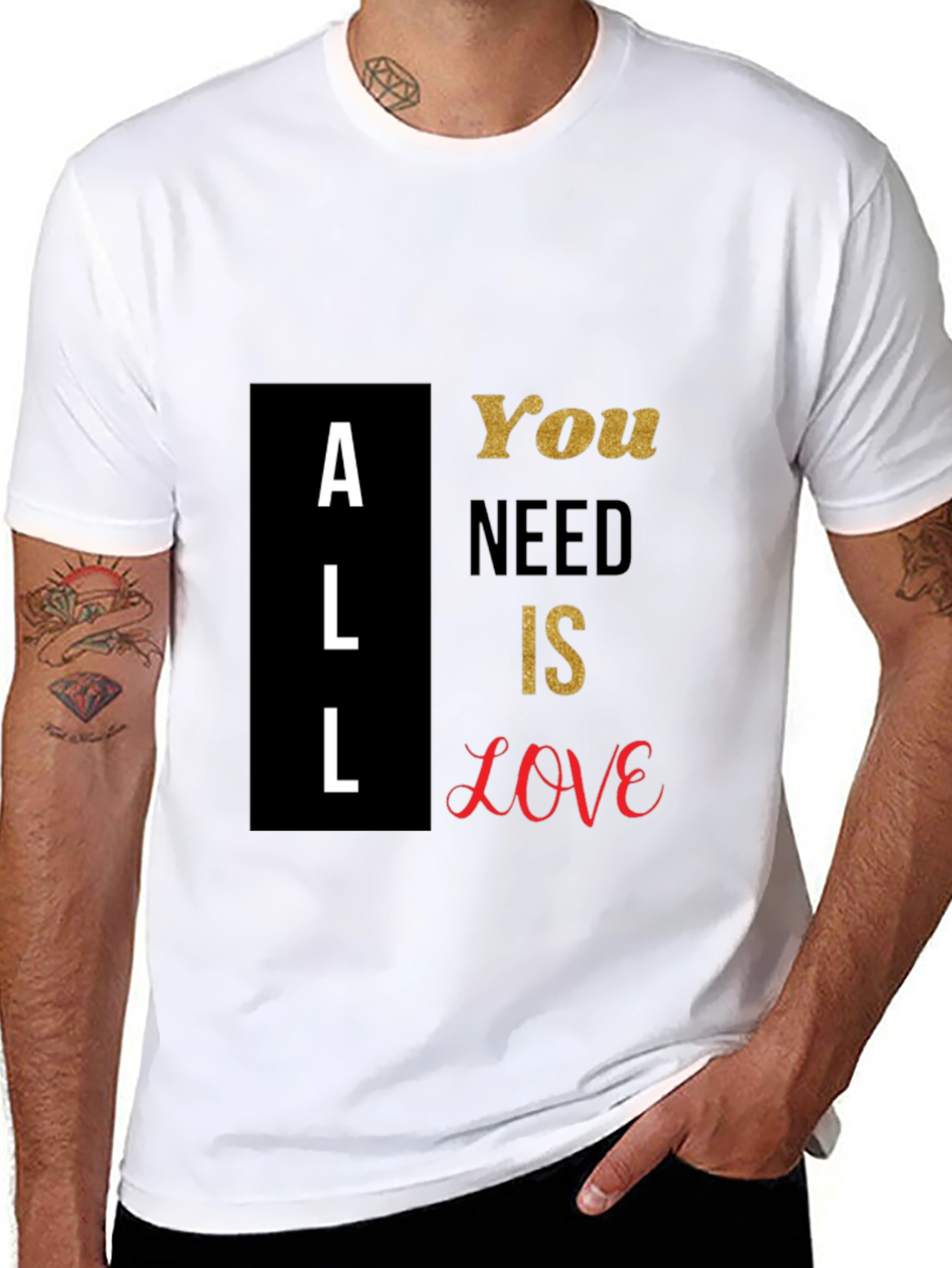 All You Need Is Love Black Graphic Tee