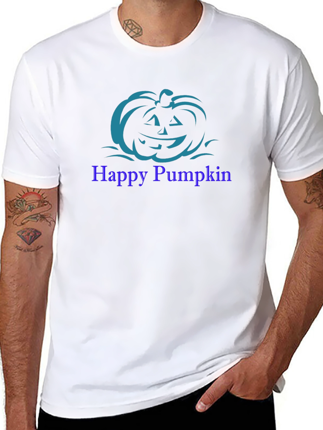 Happy Pumpkin Graphic Tee - Halloween T-Shirt