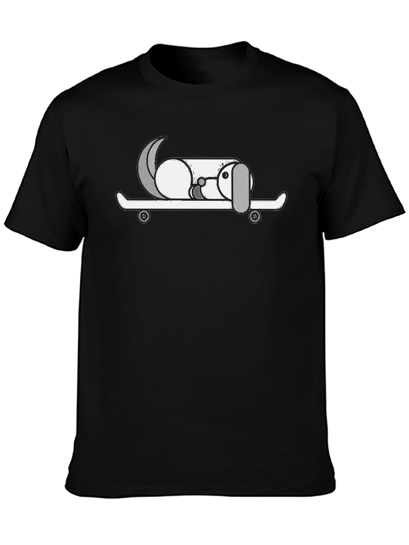 Dog on Skateboard Graphic T-Shirt
