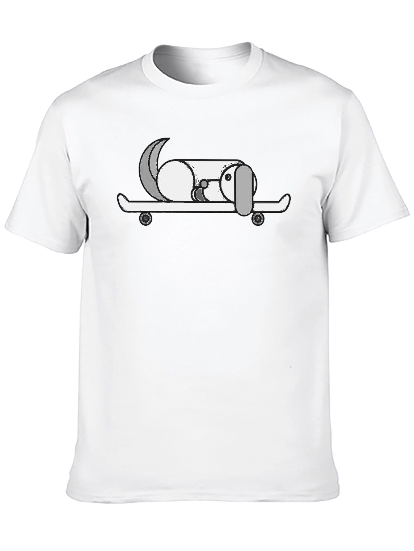 Dog on Skateboard Graphic T-Shirt