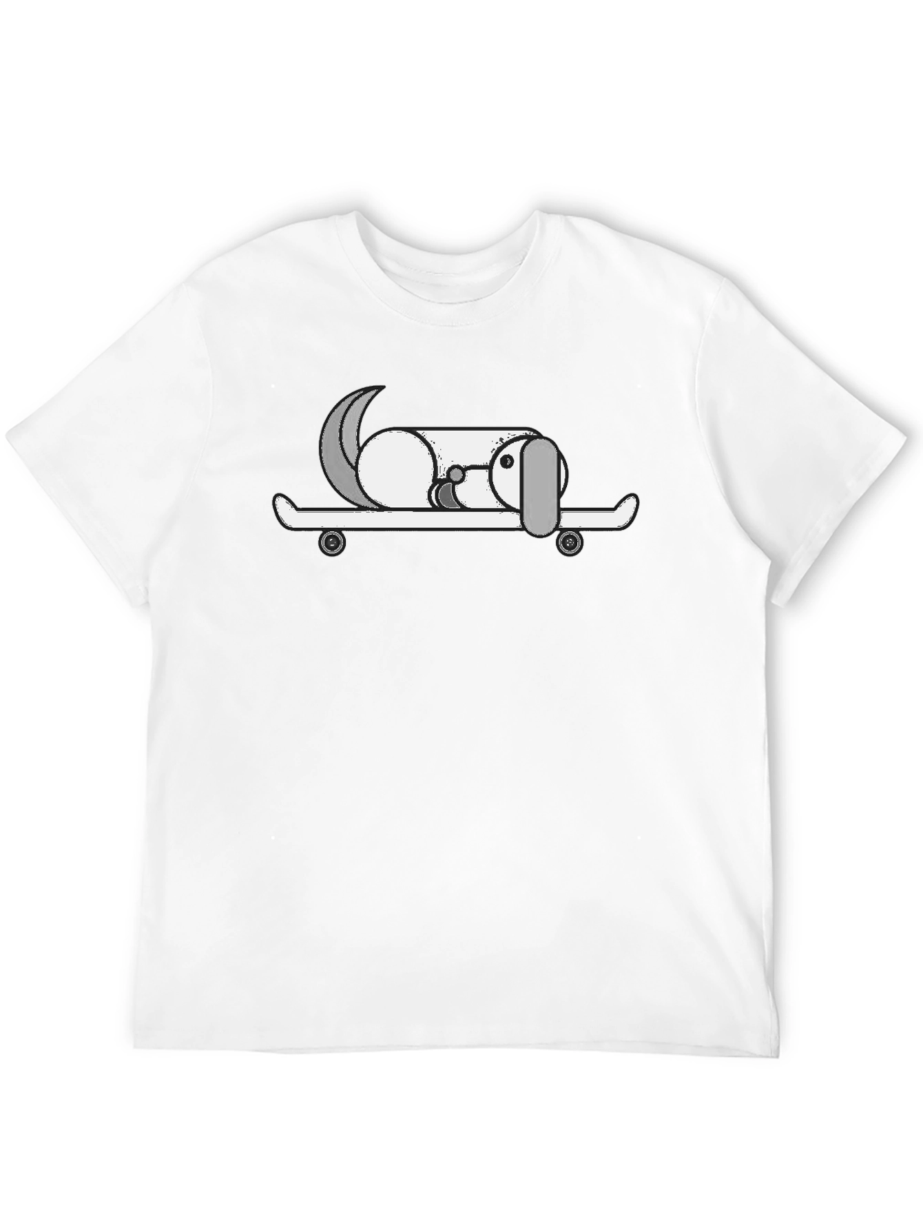 Dog on Skateboard Graphic T-Shirt