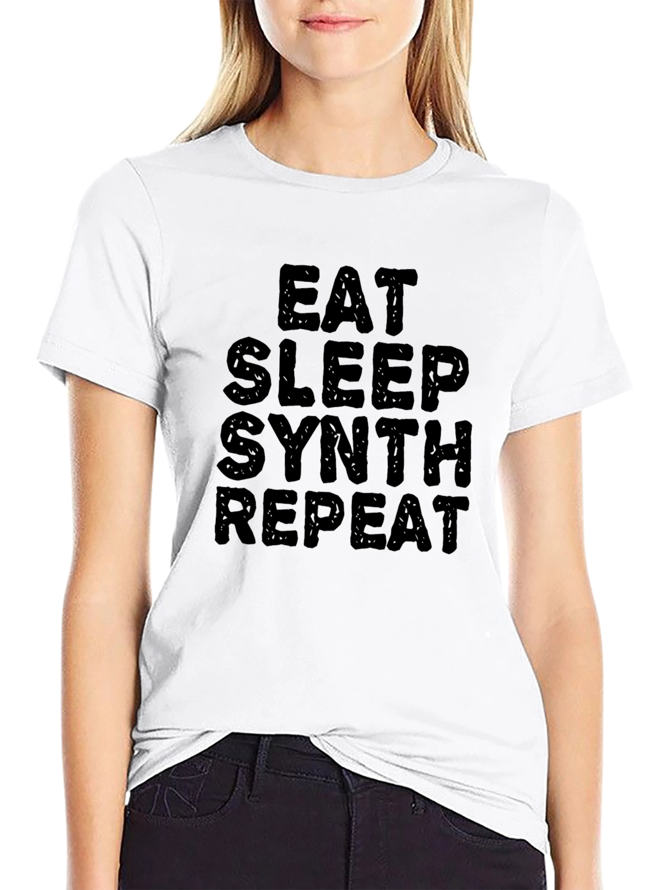 Eat Sleep Synth Repeat Black T-Shirt