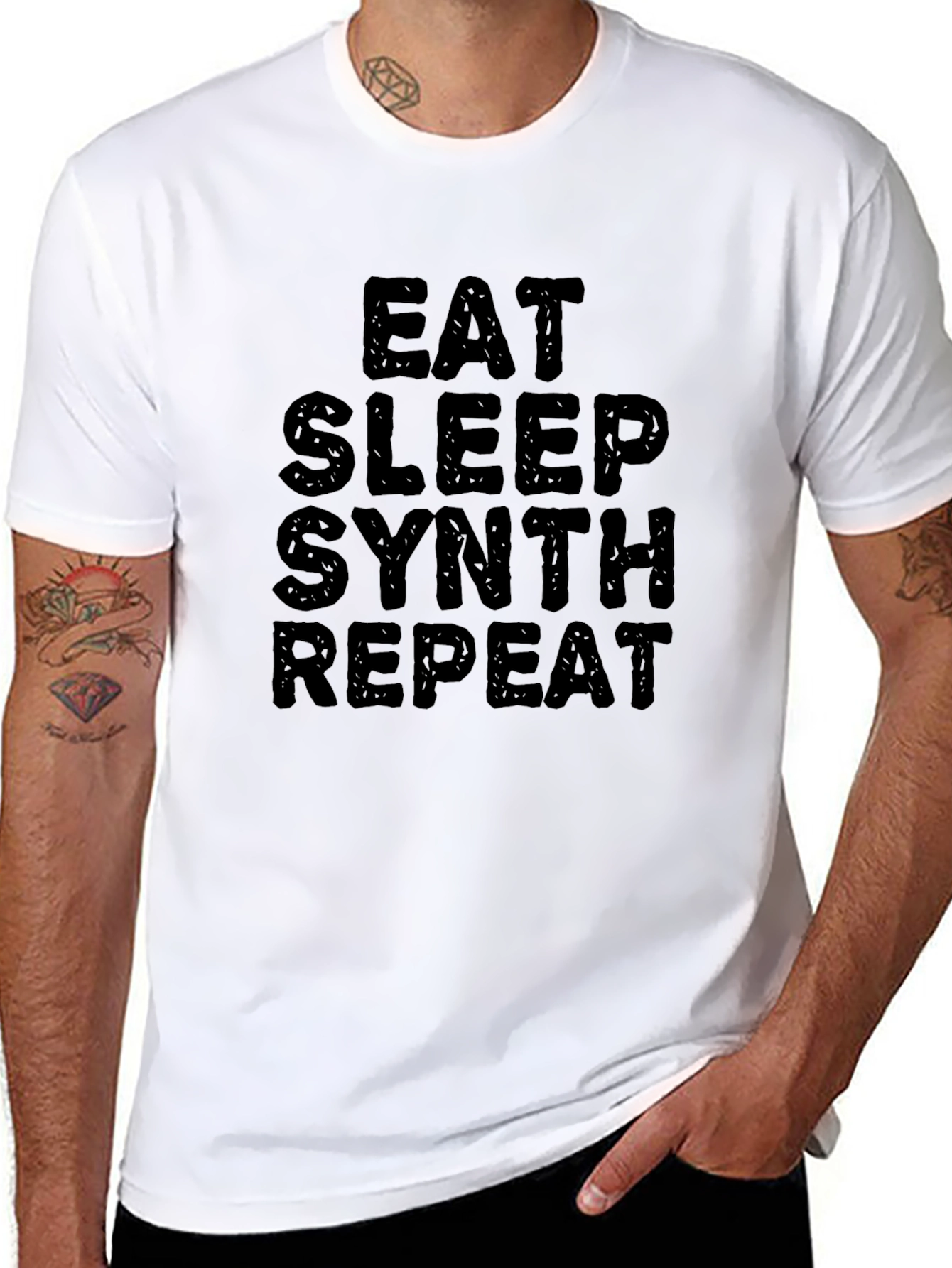 Eat Sleep Synth Repeat Black T-Shirt