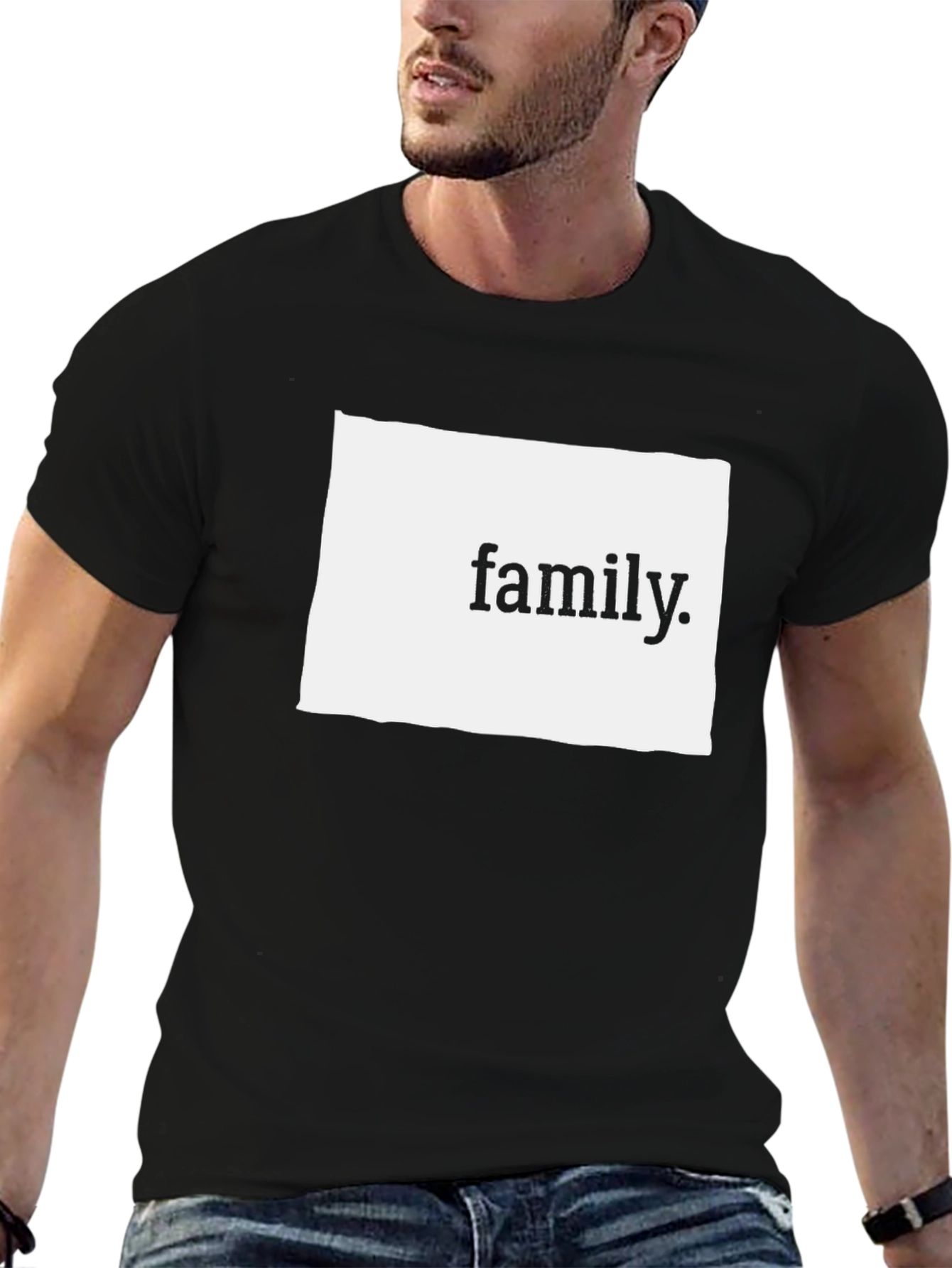 Family Graphic Tee - Comfortable Black Cotton T-Shirt