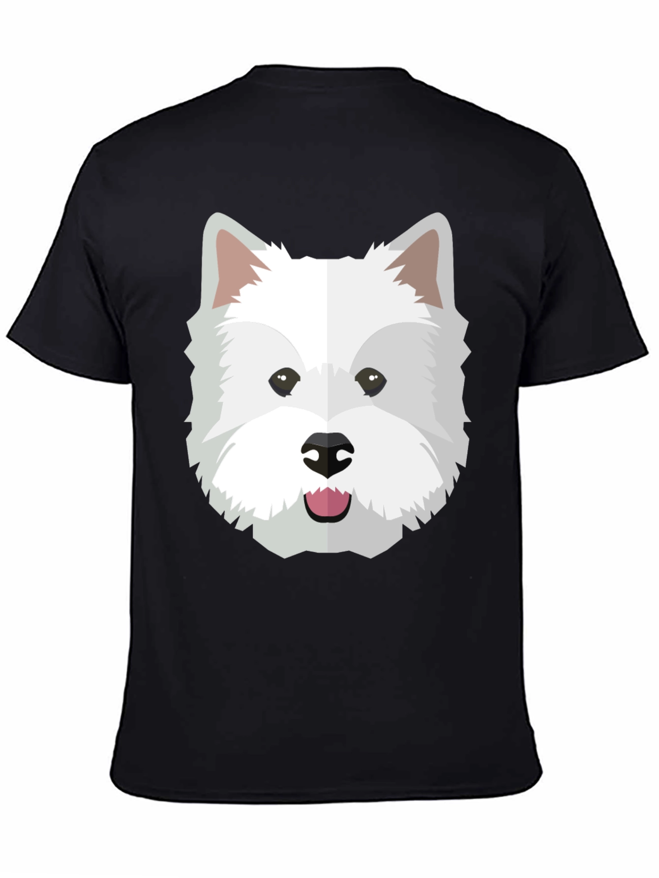 Dog Face Graphic Tee - Black Cotton Blend