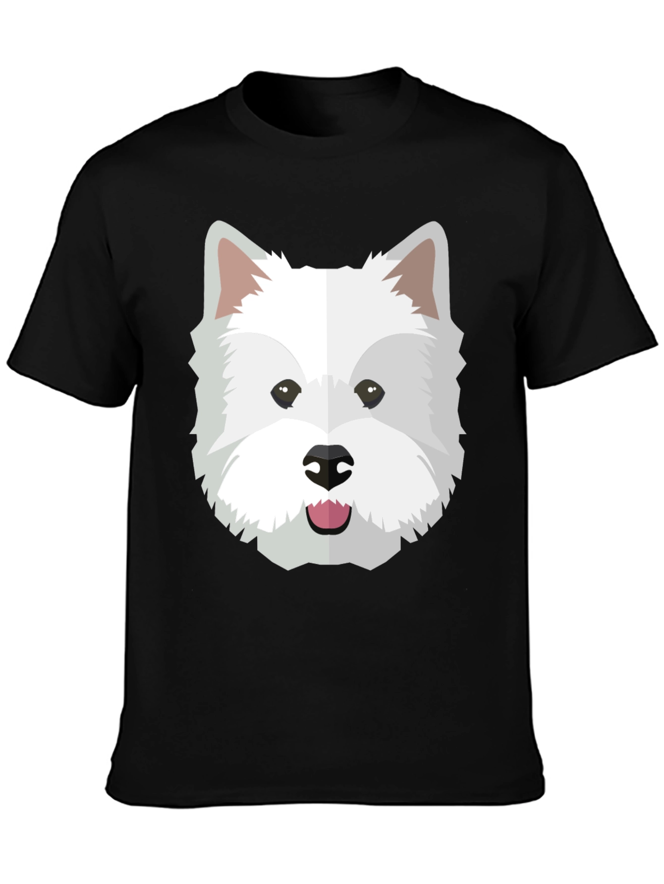 Dog Face Graphic Tee - Black Cotton Blend