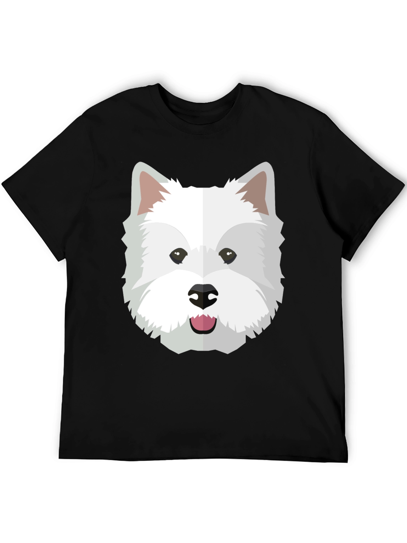 Dog Face Graphic Tee - Black Cotton Blend