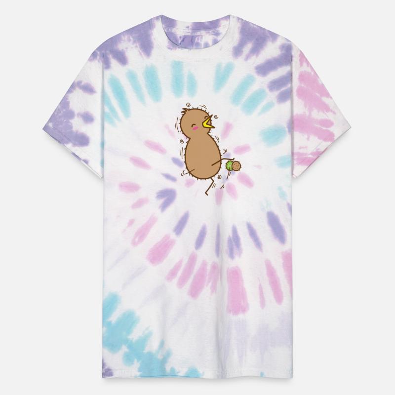 Kiwi playing Soccer with Kiwi Bird and Fruit