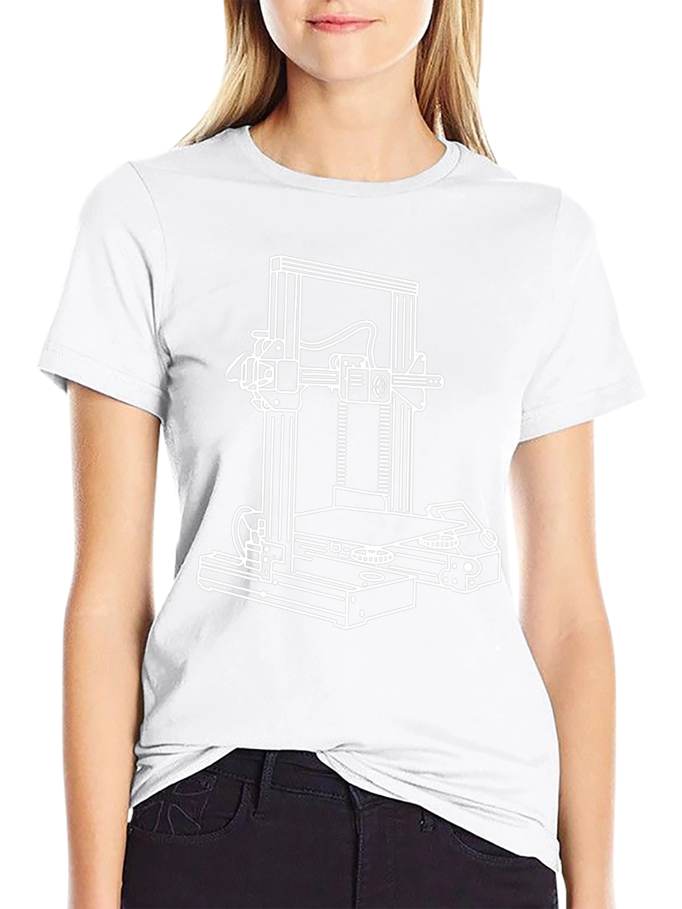 3D Printer Graphic Tee - Black Cotton Blend