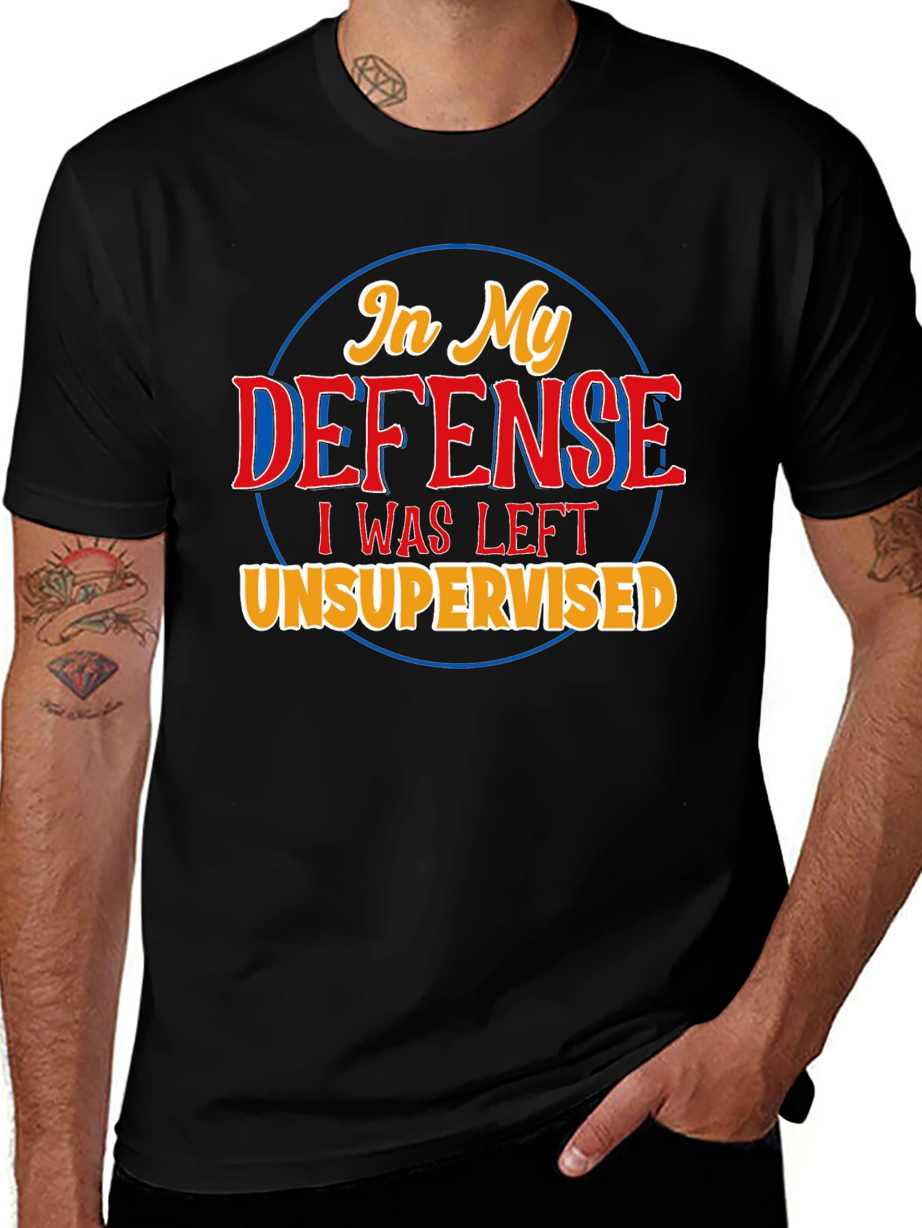 In My Defense Unsupervised Black T-Shirt
