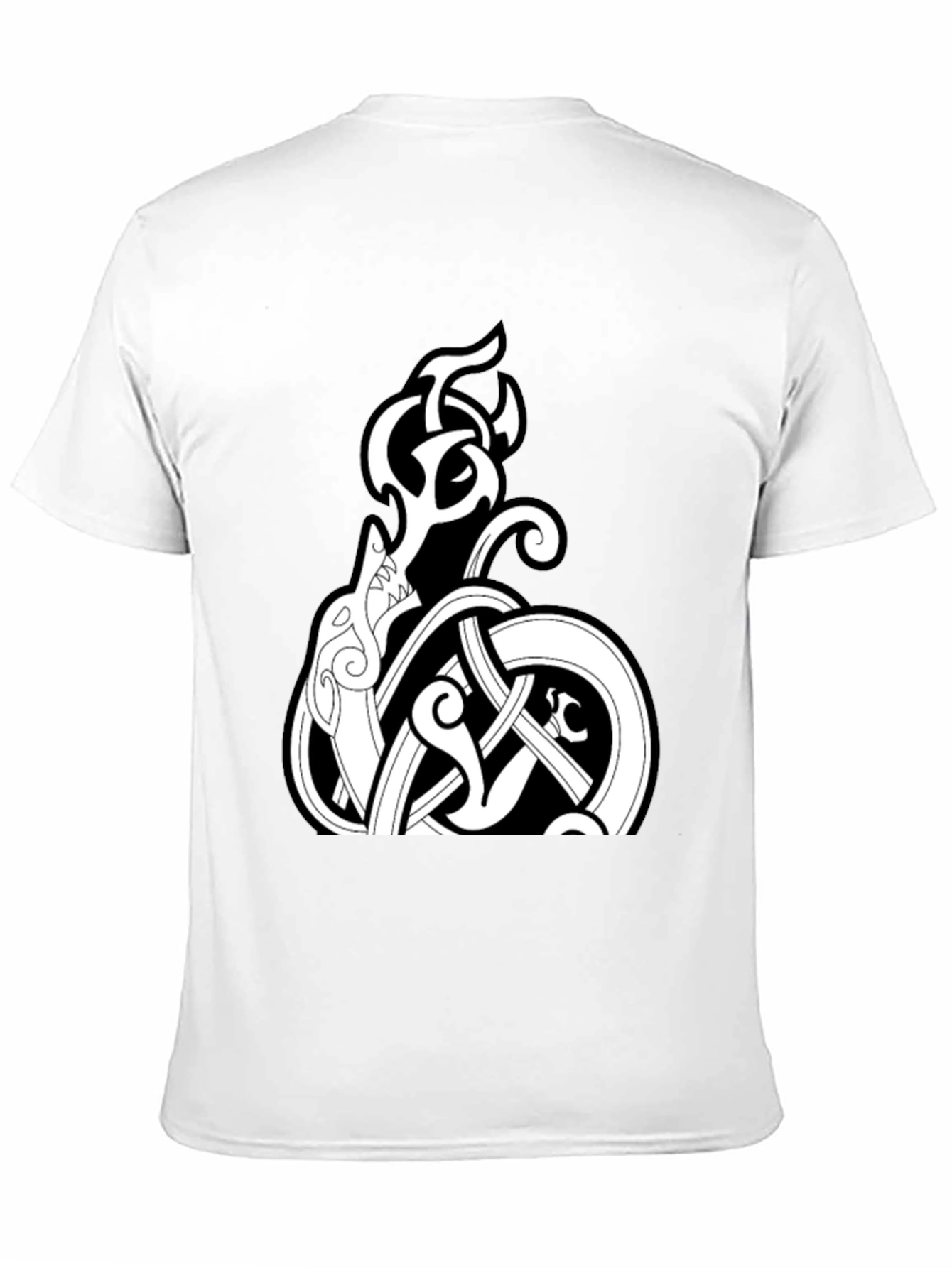 Celtic Knot Wolf Graphic Tee - Black Cotton Blend
