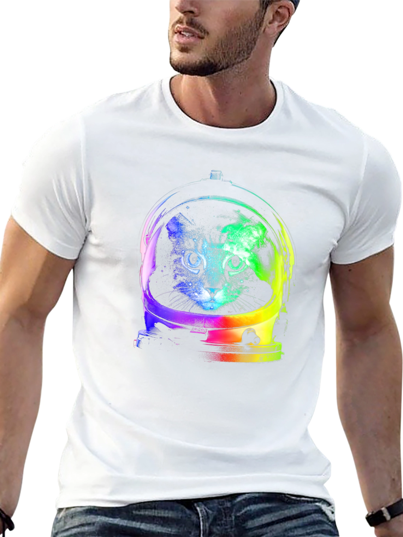 Cat Astronaut Graphic Tee - Space Kitten Shirt