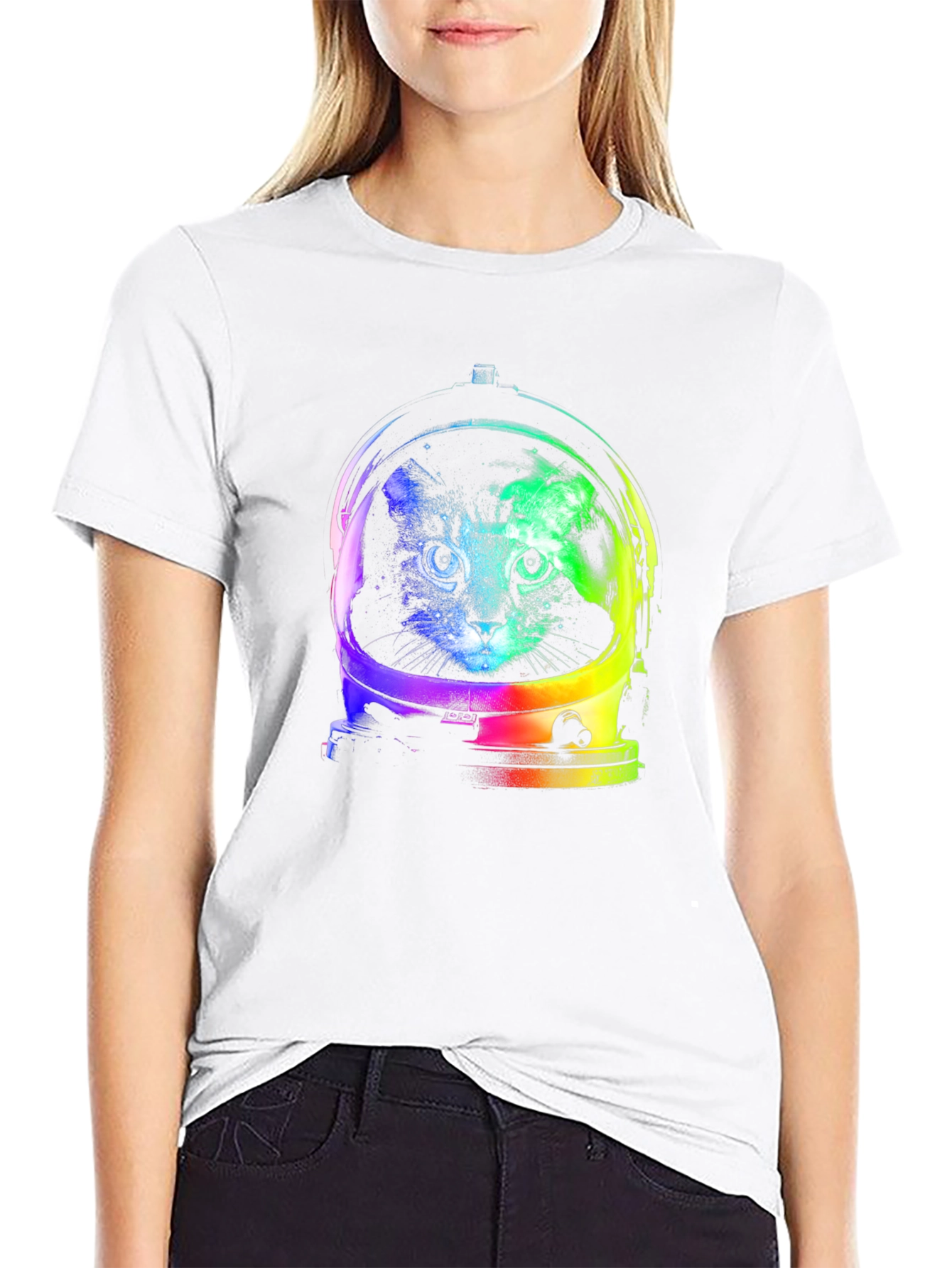 Cat Astronaut Graphic Tee - Space Kitten Shirt