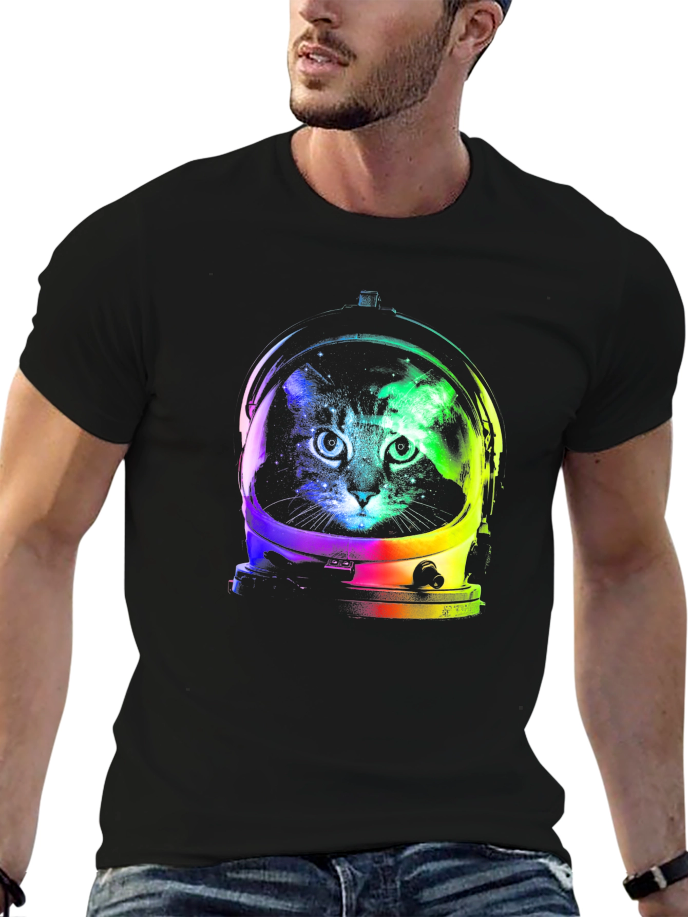 Cat Astronaut Graphic Tee - Space Kitten Shirt