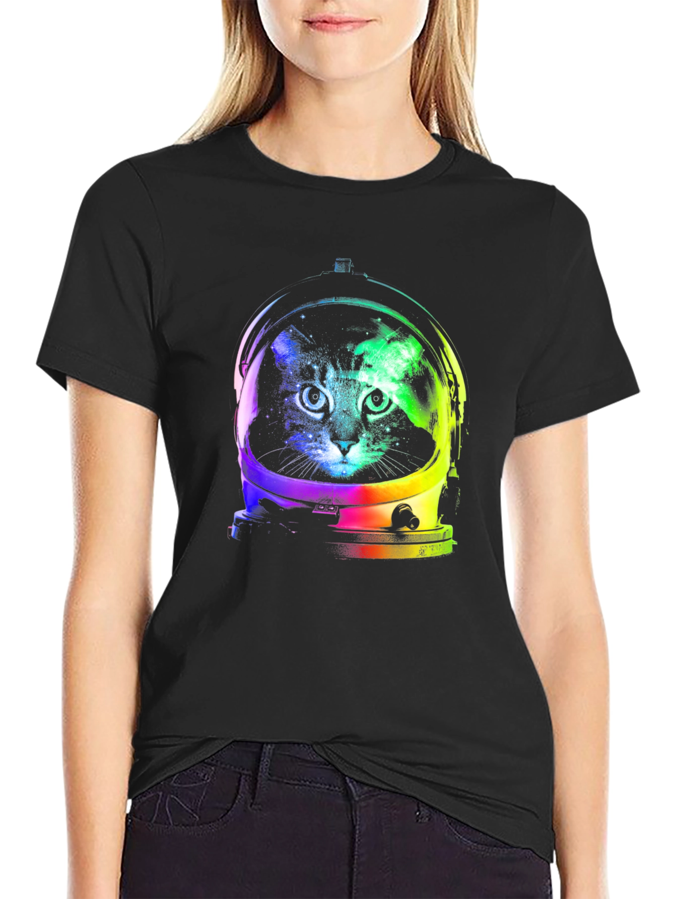 Cat Astronaut Graphic Tee - Space Kitten Shirt