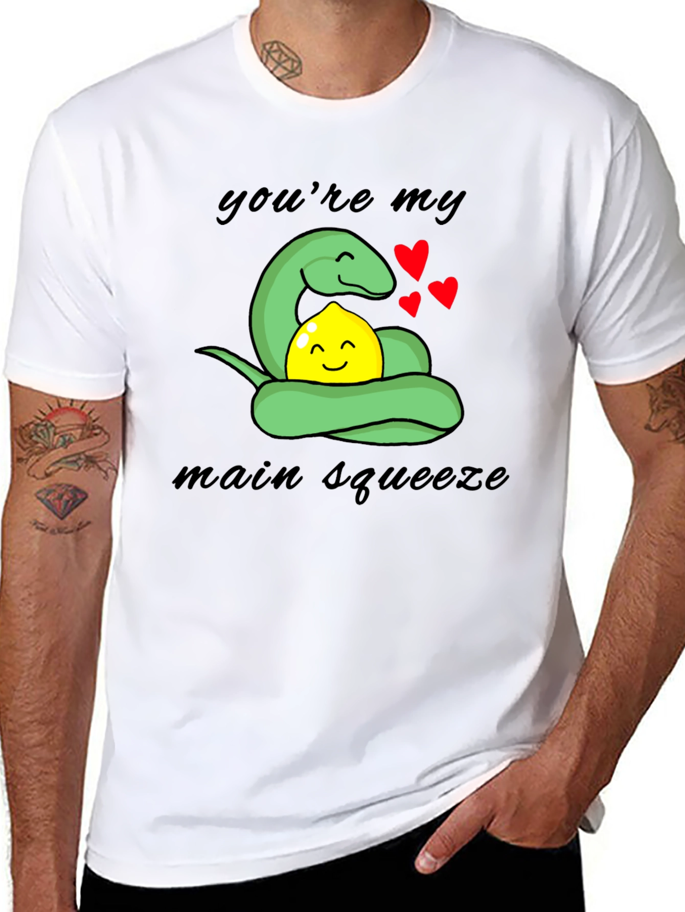 Snake Loves Lemon Graphic T-Shirt